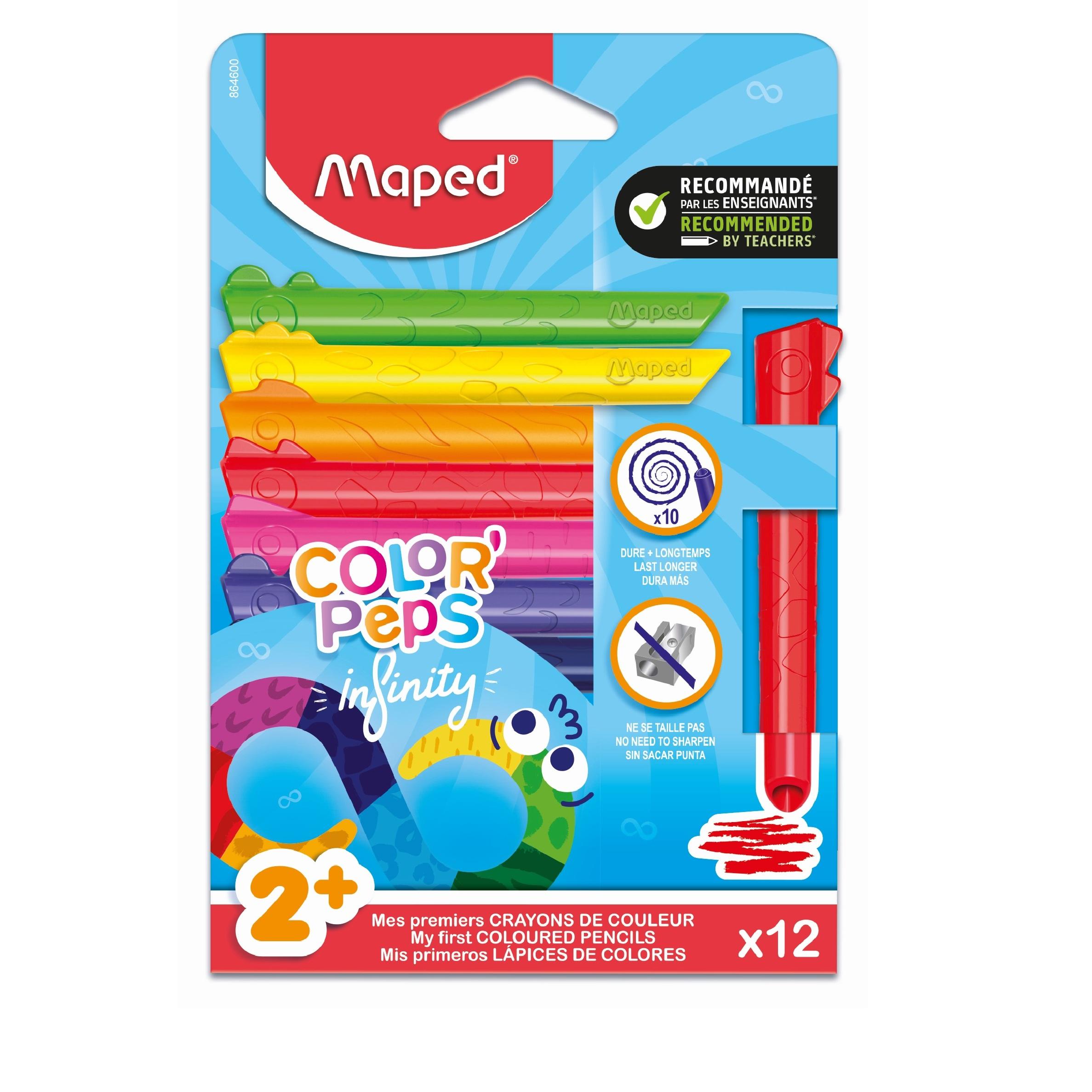MAPED Pochette de 12 crayons de couleur Color'Peps infinity Kidy