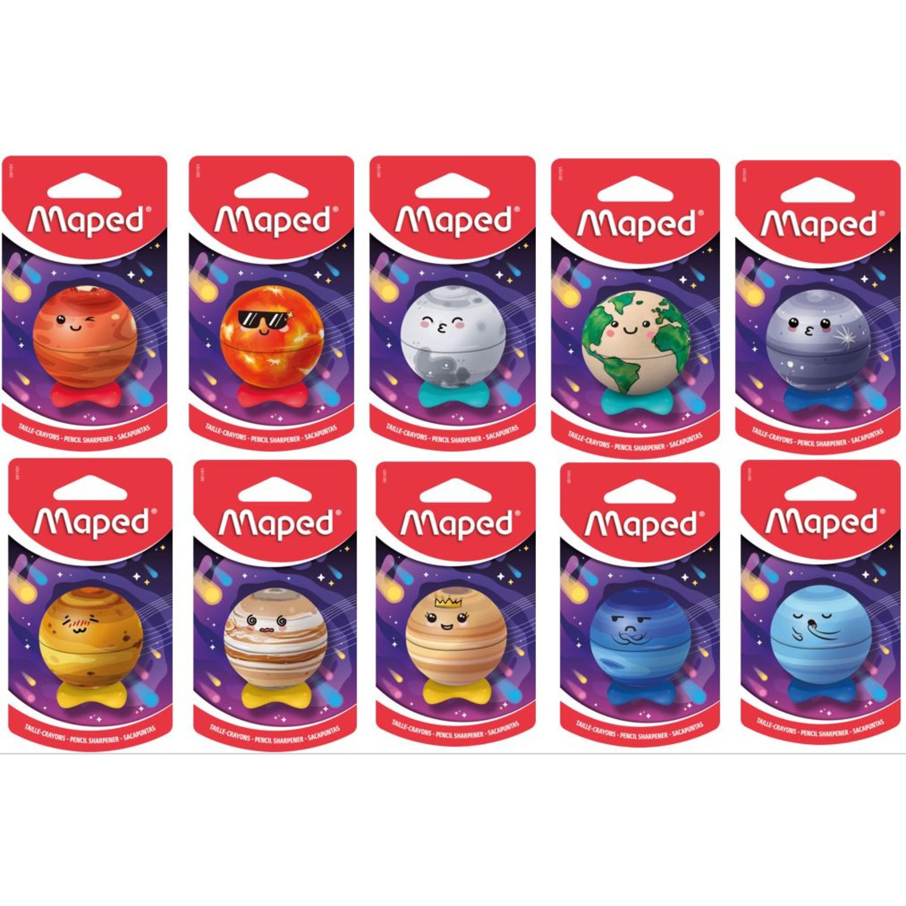 MAPED Taille-crayons planète1 trou avec réserve en métal