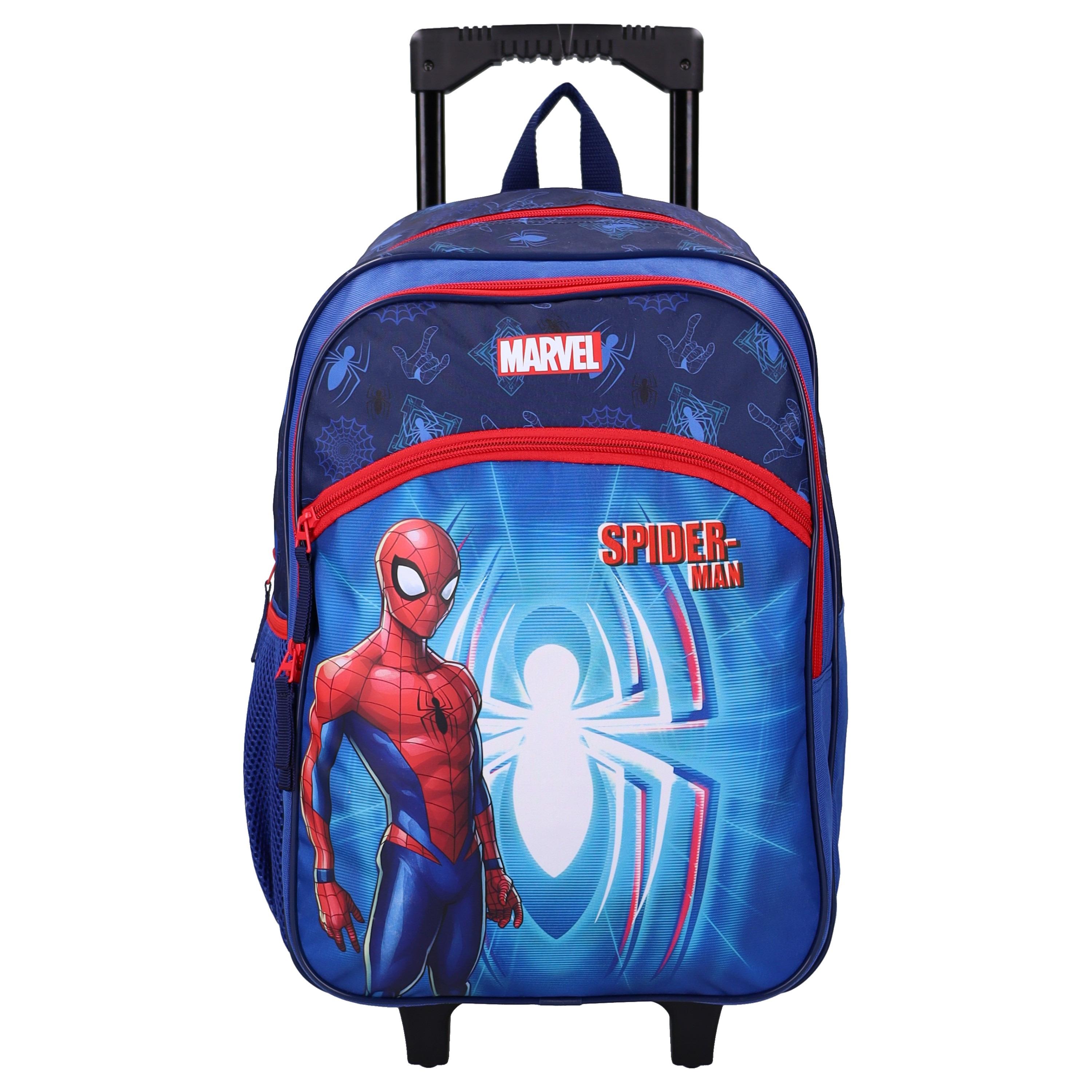 AUCHAN Sac à Dos à roulettes 2 compartiments Spiderman