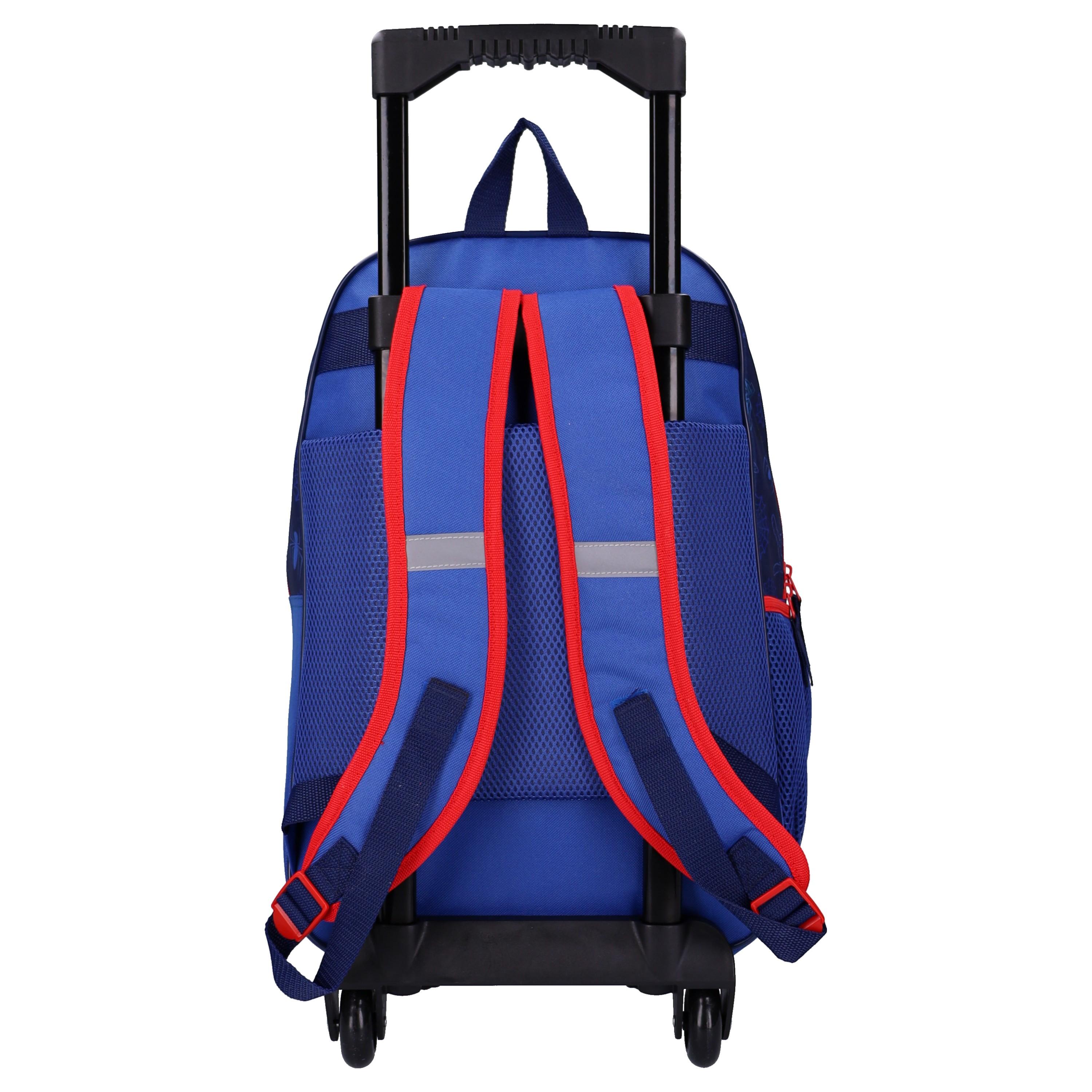 Voir la diapositive 2 : AUCHAN Sac à Dos à roulettes 2 compartiments Spiderman