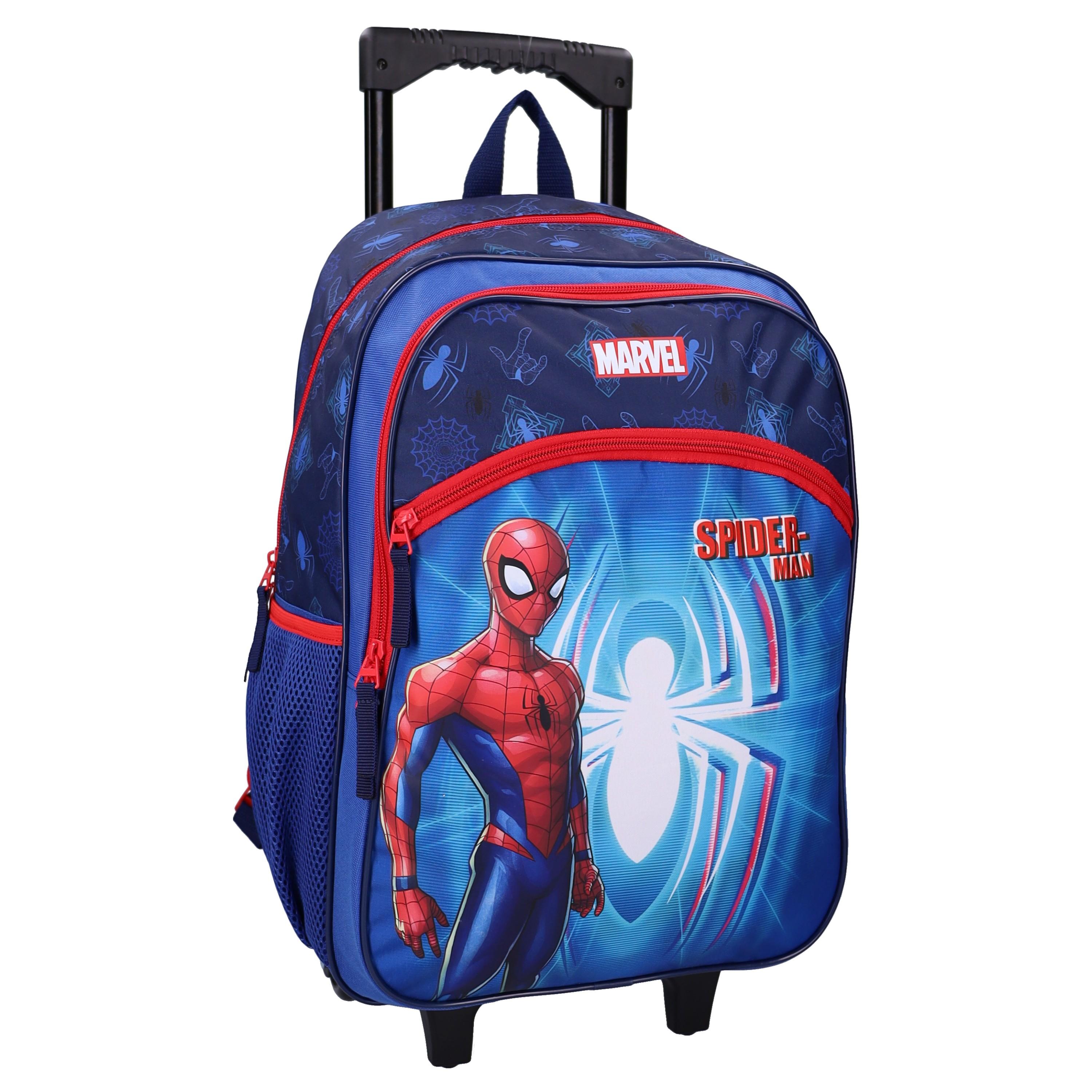 Voir la diapositive 3 : AUCHAN Sac à Dos à roulettes 2 compartiments Spiderman