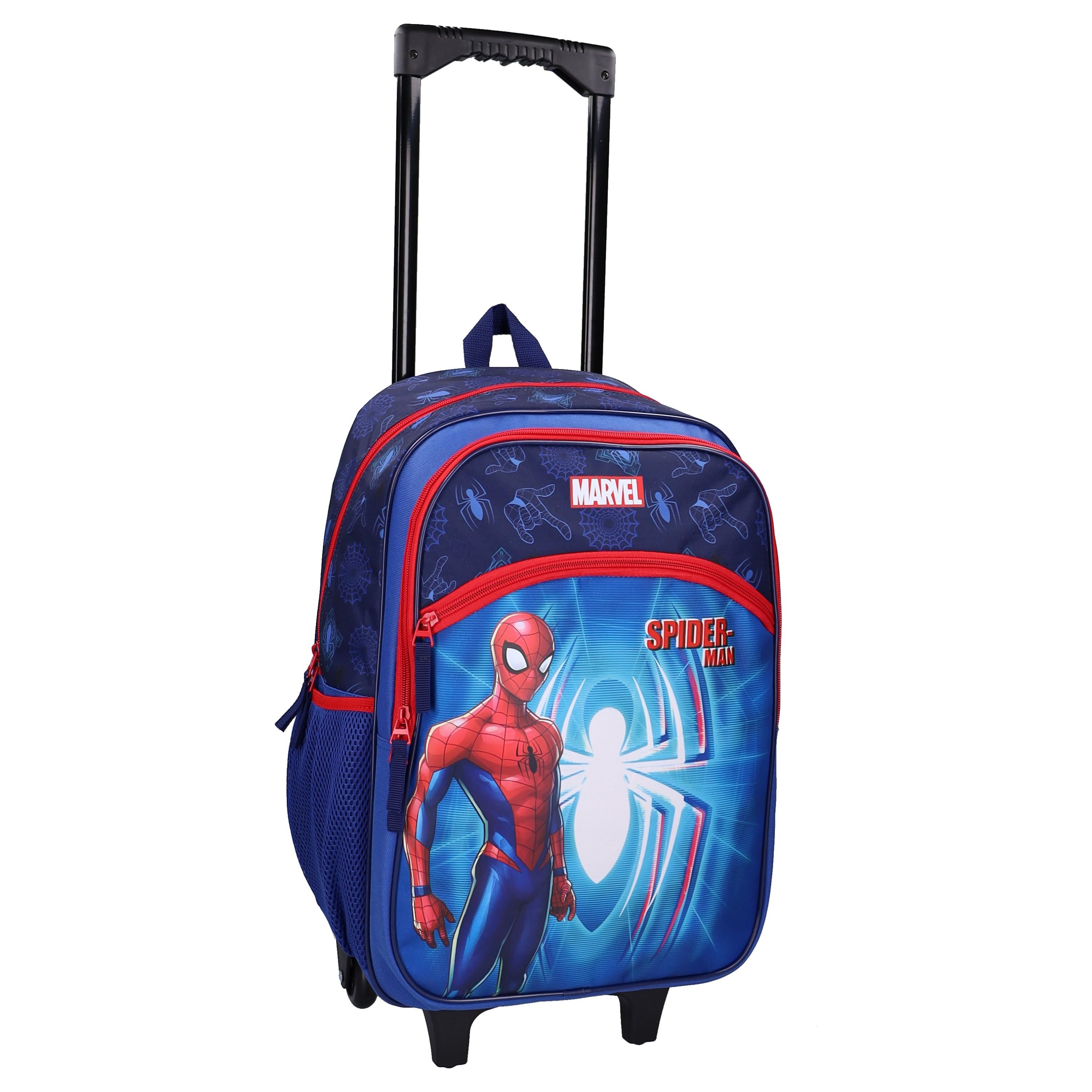 Voir la diapositive 4 : AUCHAN Sac à Dos à roulettes 2 compartiments Spiderman
