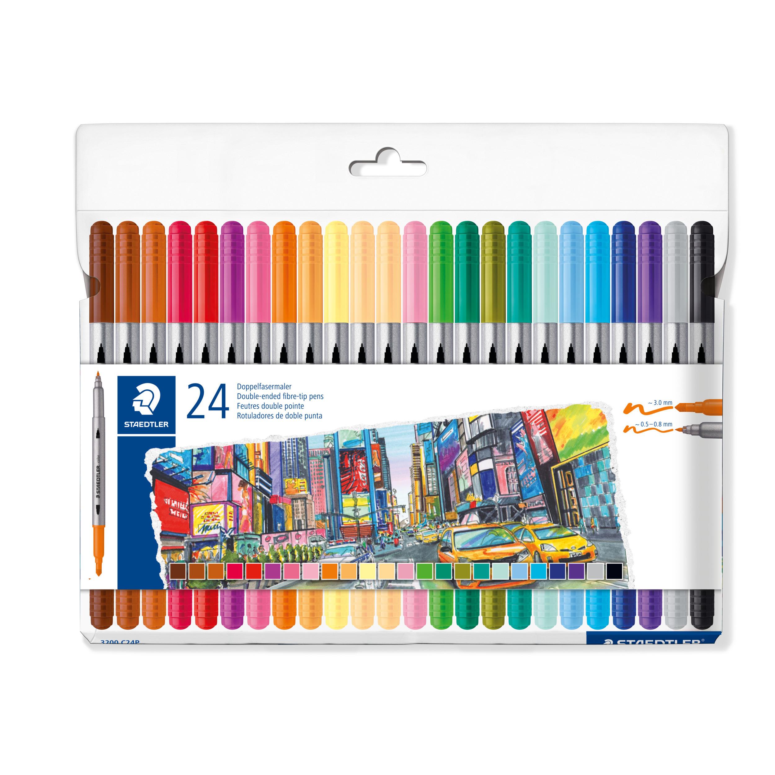 Feutres Double Pointe x24 3.0mm et 0.5-0.8 mm STAEDTLER