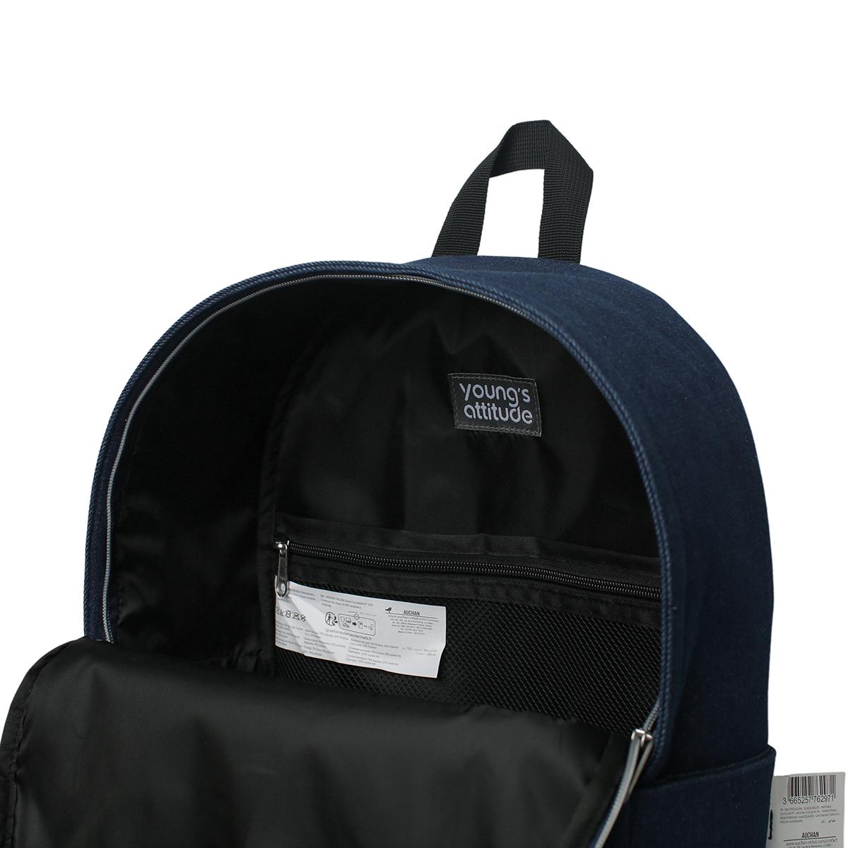 Voir la diapositive 5 : YOUNG'S ATTITUDE Sac à Dos 1 compartiment Denim - Bleu