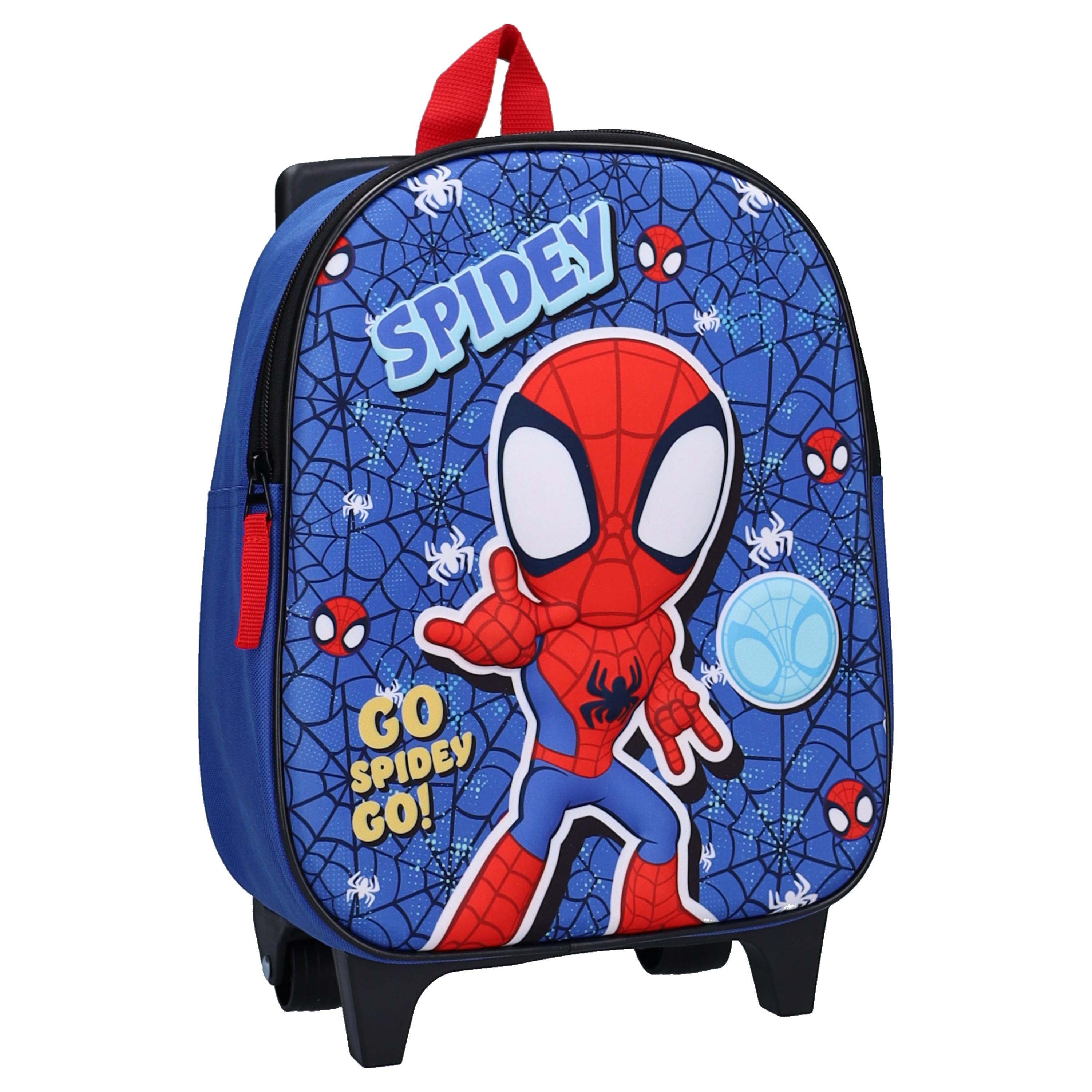 Voir la diapositive 2 : AUCHAN Sac à Dos à roulettes 3D Spidey