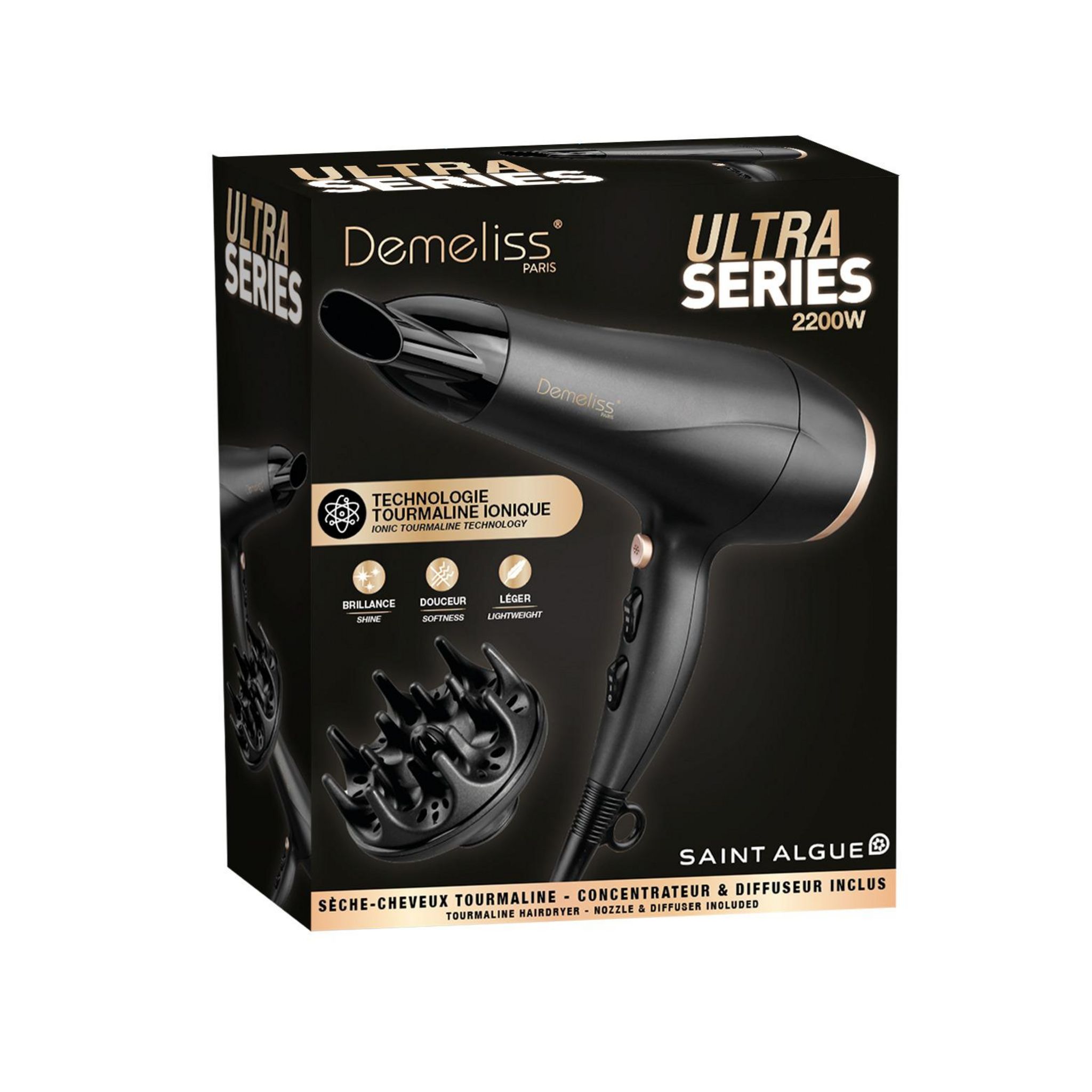 Voir la diapositive 5 : SAINT ALGUE Sèche cheveux ULTRA SERIES - Noir