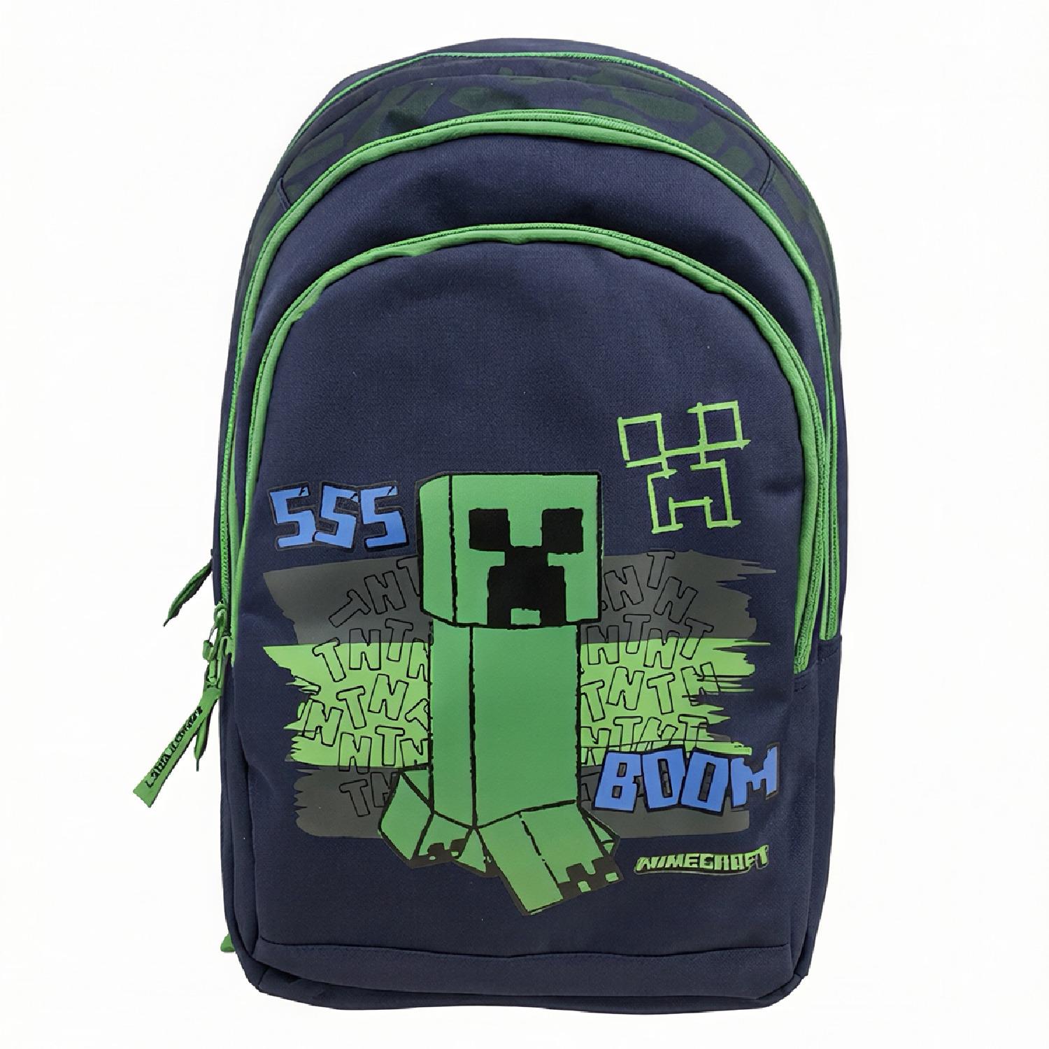 AUCHAN Sac à Dos 2 compartiments Minecraft 43cm