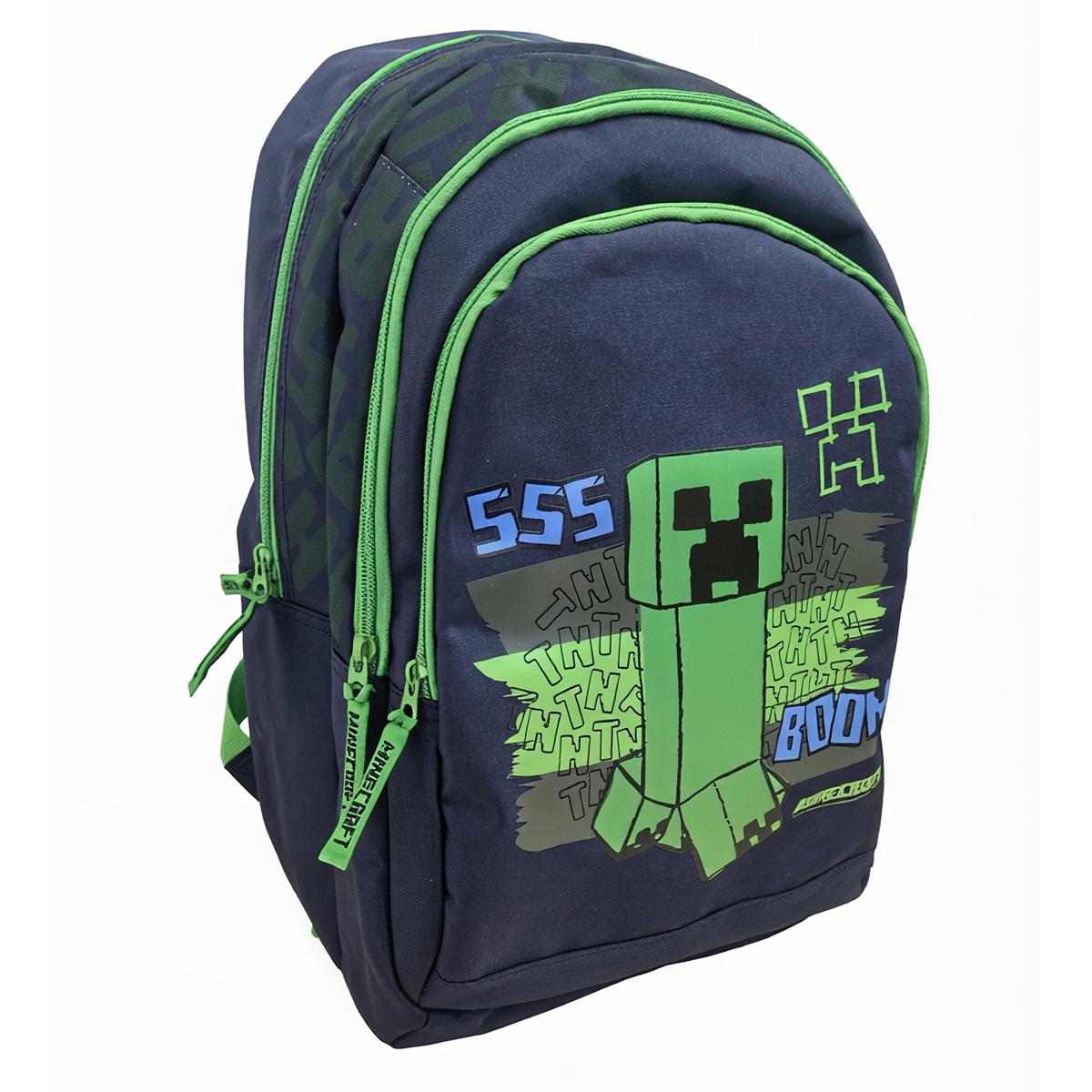 Voir la diapositive 3 : AUCHAN Sac à Dos 2 compartiments Minecraft 43cm