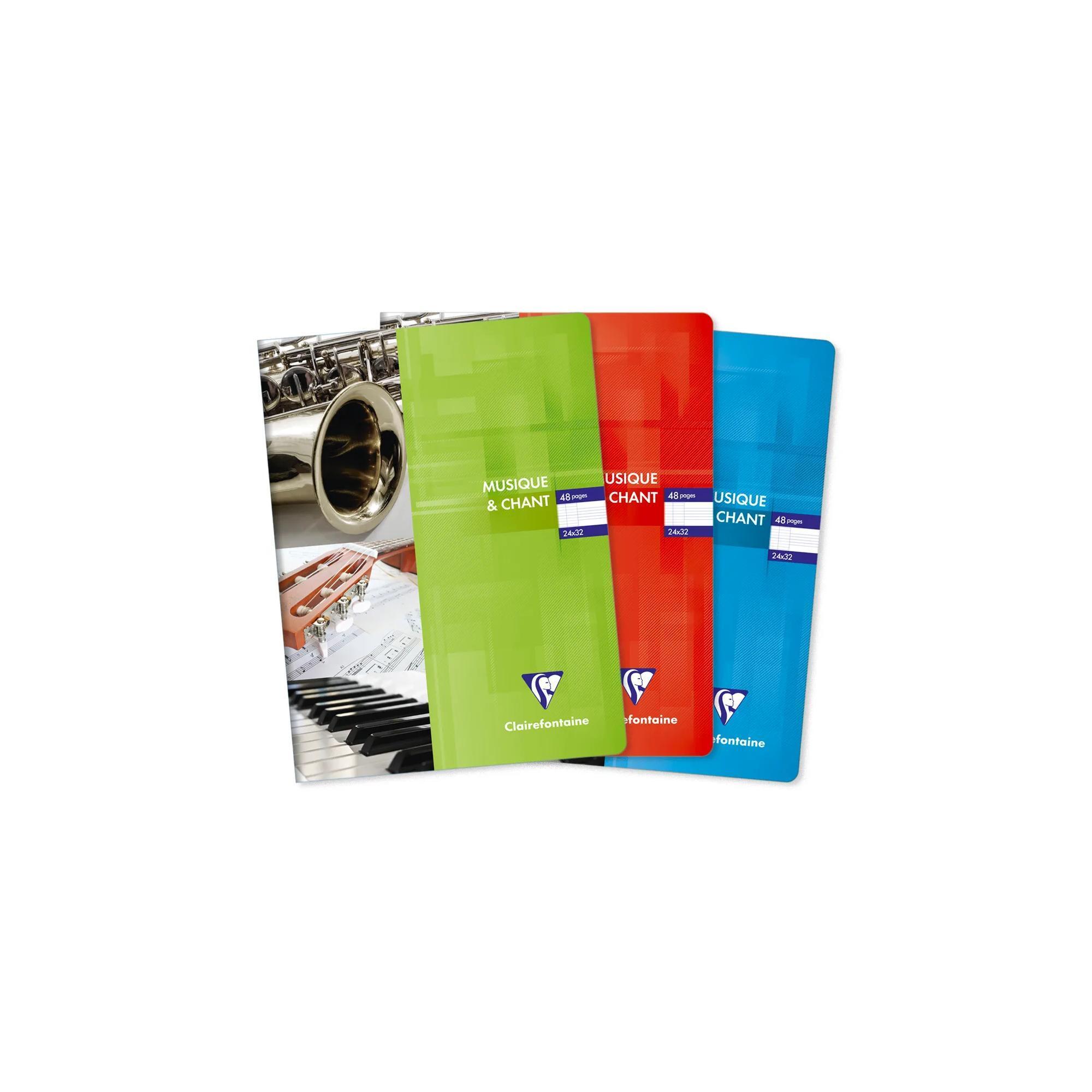 CLAIREFONTAINE Cahier de Musique – Couverture Pelliculée, Format 17x22 cm, 48 Pages