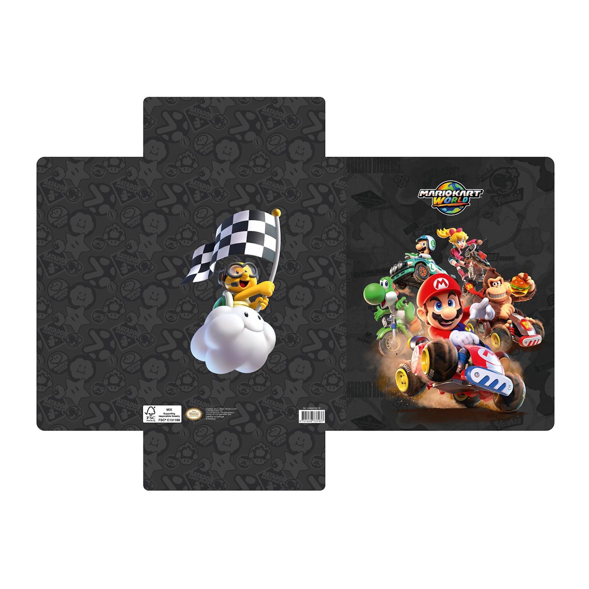 LA PLUME DORÉE Chemise élastique Mario Kart carton 3 rabats