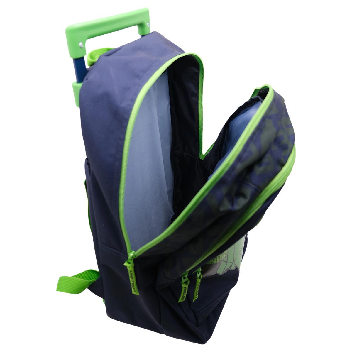 Voir la diapositive 4 : AUCHAN Sac à Dos à roulettes 2 compartiments Minecraft