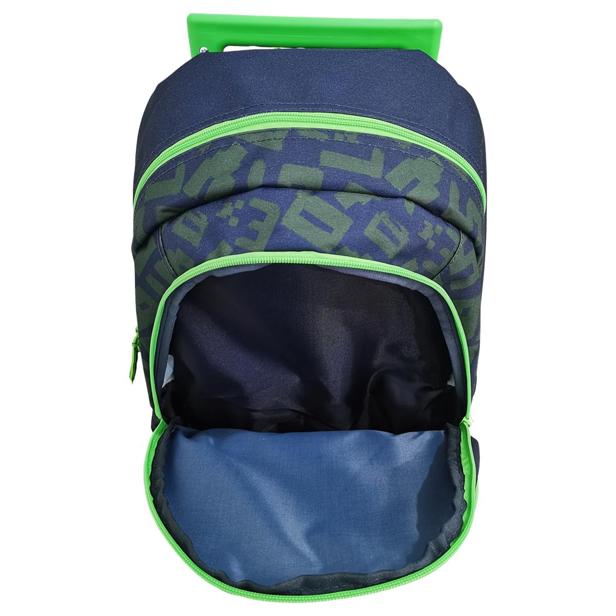 Voir la diapositive 5 : AUCHAN Sac à Dos à roulettes 2 compartiments Minecraft