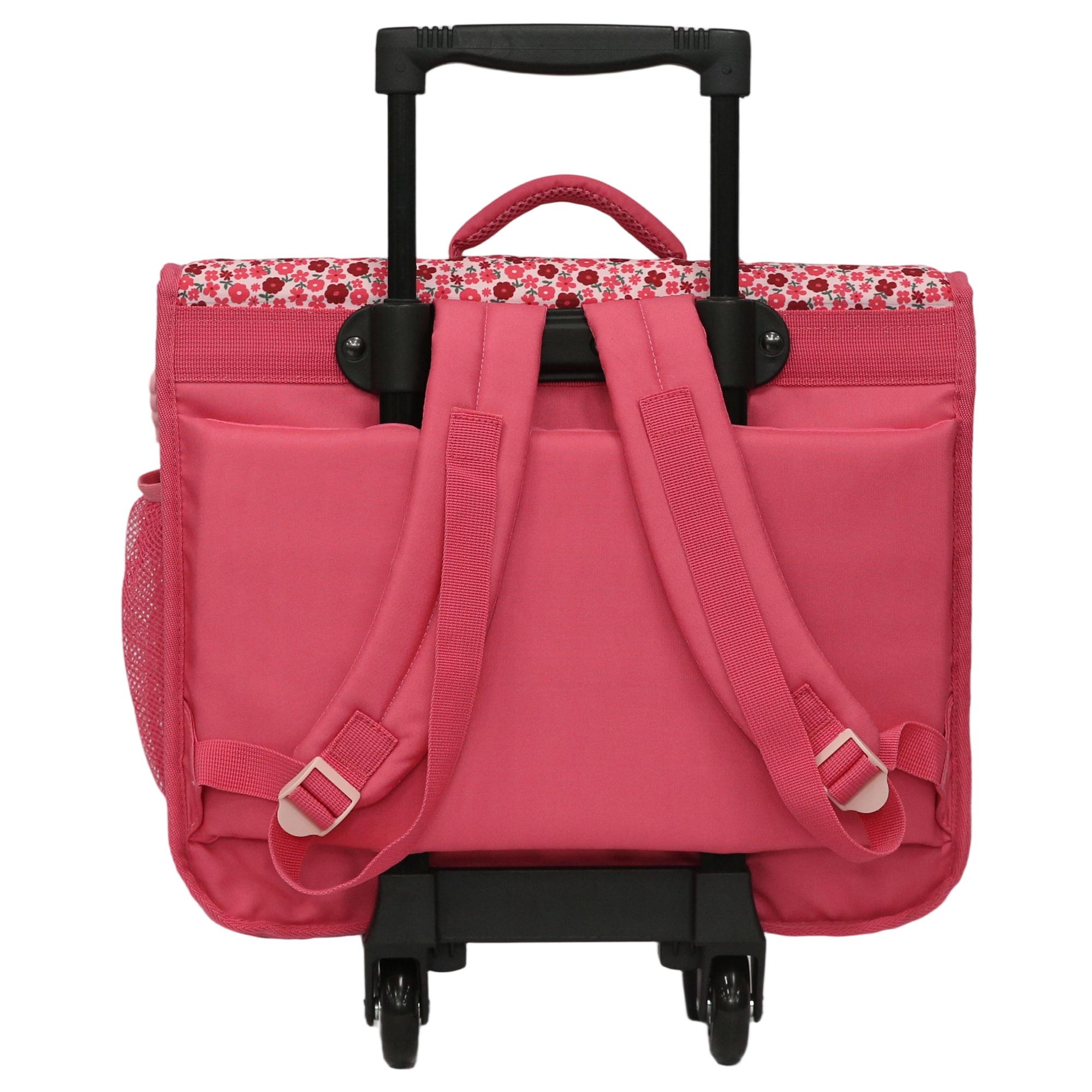 Voir la diapositive 2 : AUCHAN Cartable à roulettes Boho Floral