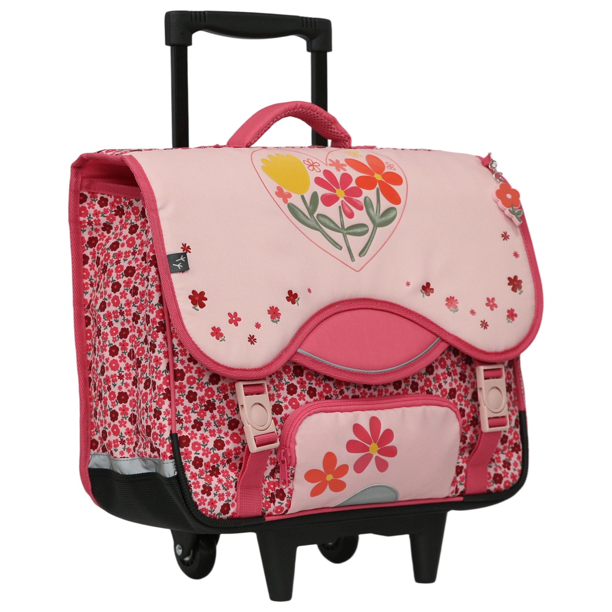 Voir la diapositive 3 : AUCHAN Cartable à roulettes Boho Floral