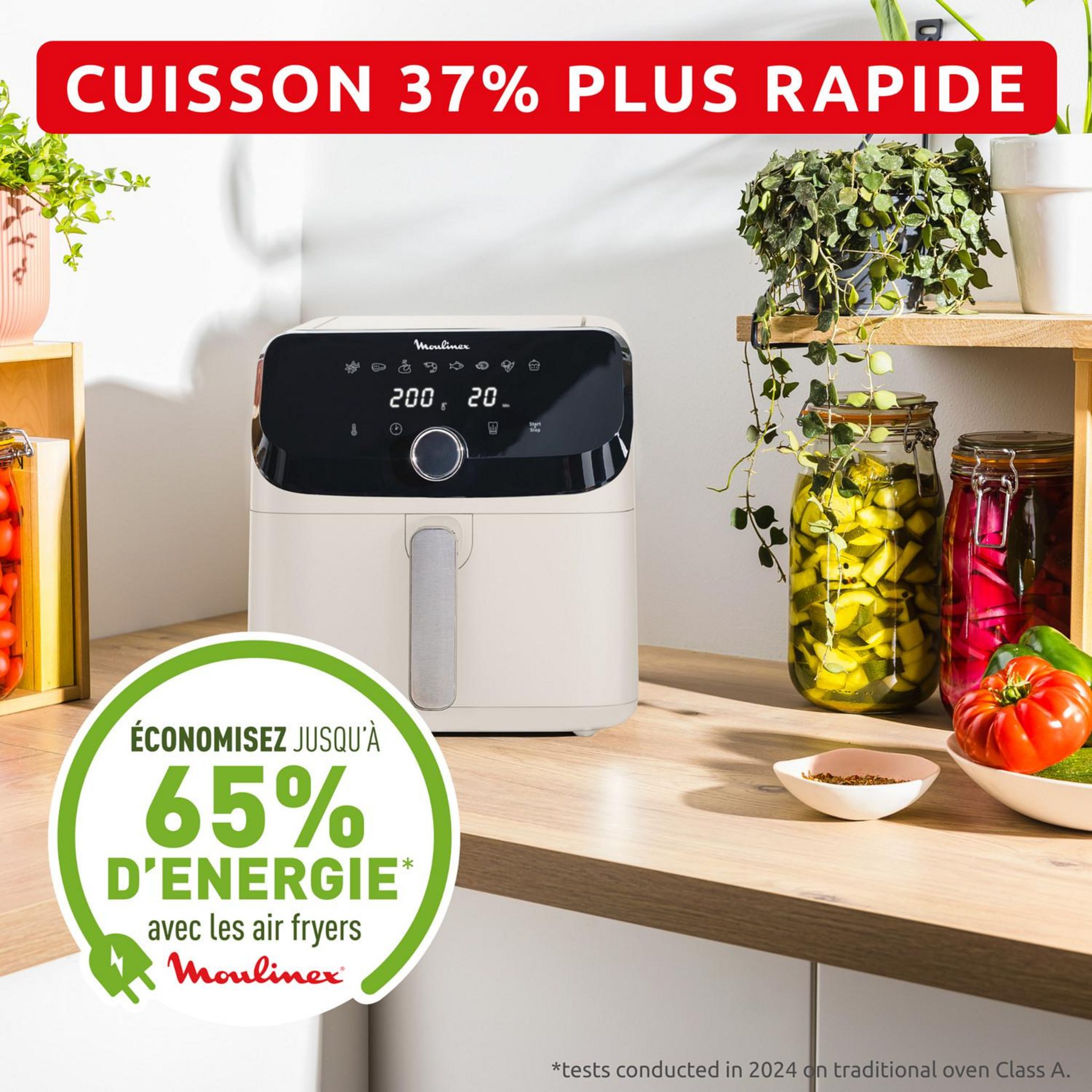 Voir la diapositive 4 : TEFAL Friteuse sans huile à air chaud EZ855AF0 - Beige