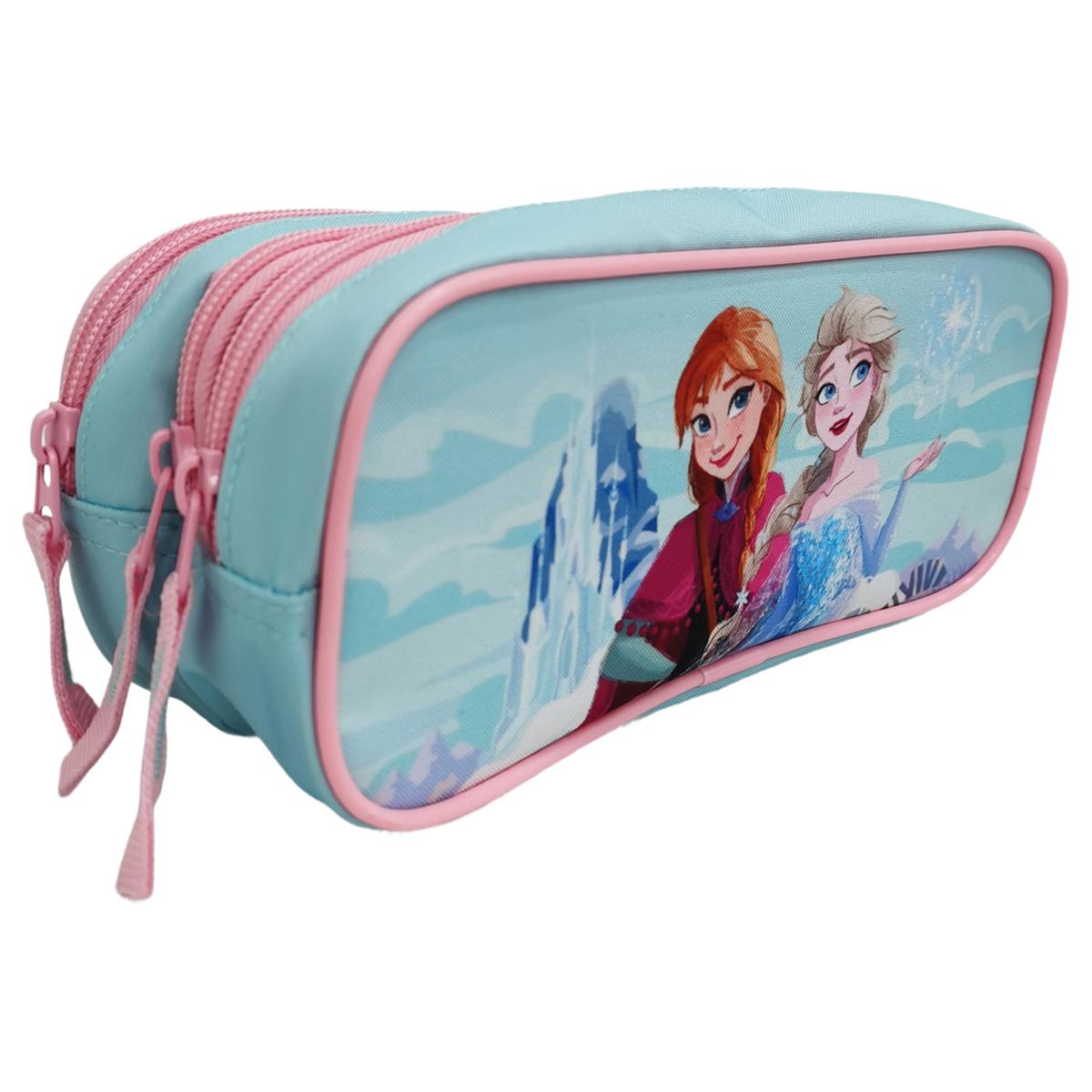 Voir la diapositive 3 : AUCHAN Trousse 3 compartiments Reine des Neiges