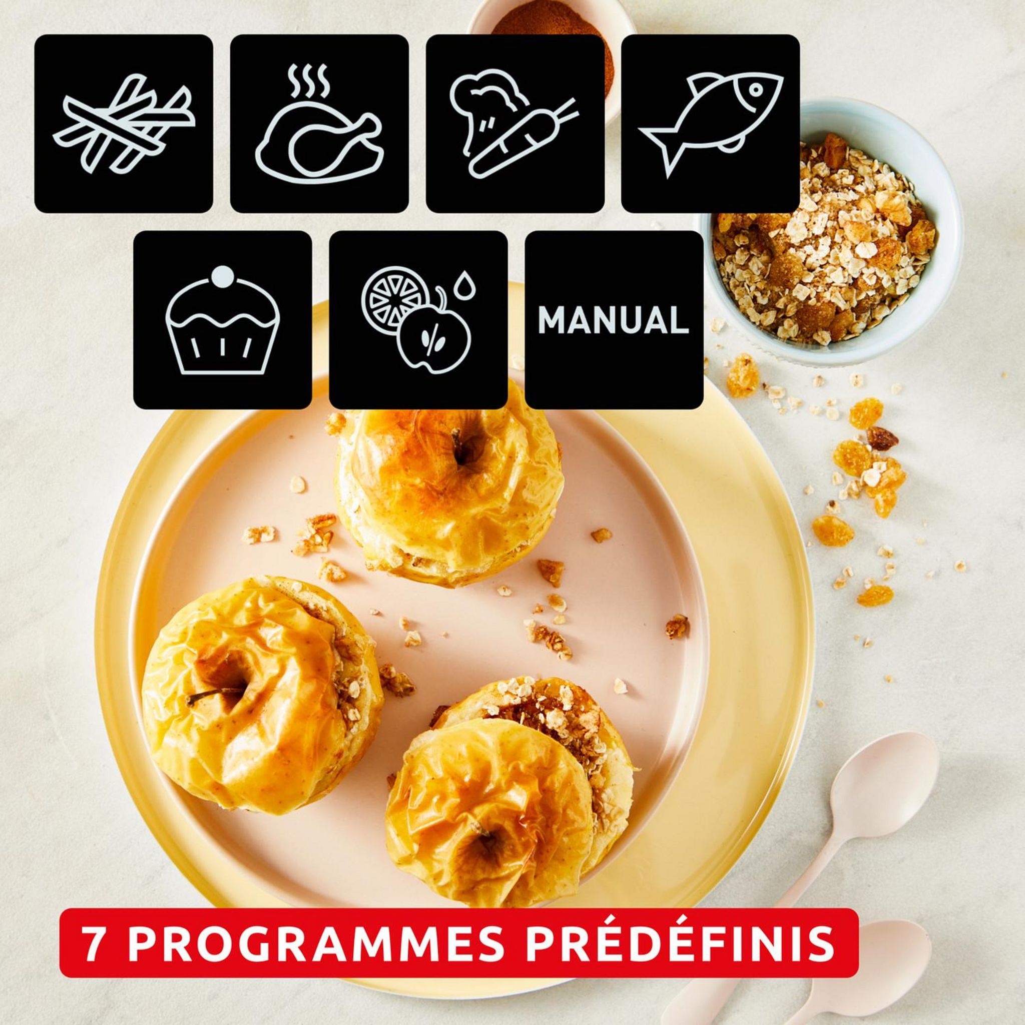 Voir la diapositive 5 : TEFAL Friteuse sans huile à air chaud EZ901AF0 - Ivoire