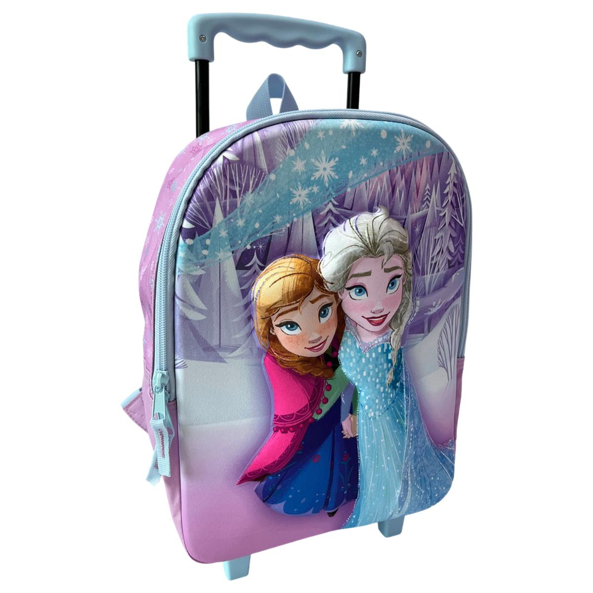 Voir la diapositive 3 : AUCHAN Sac à Goûter à roulettes 3D Reine des Neiges