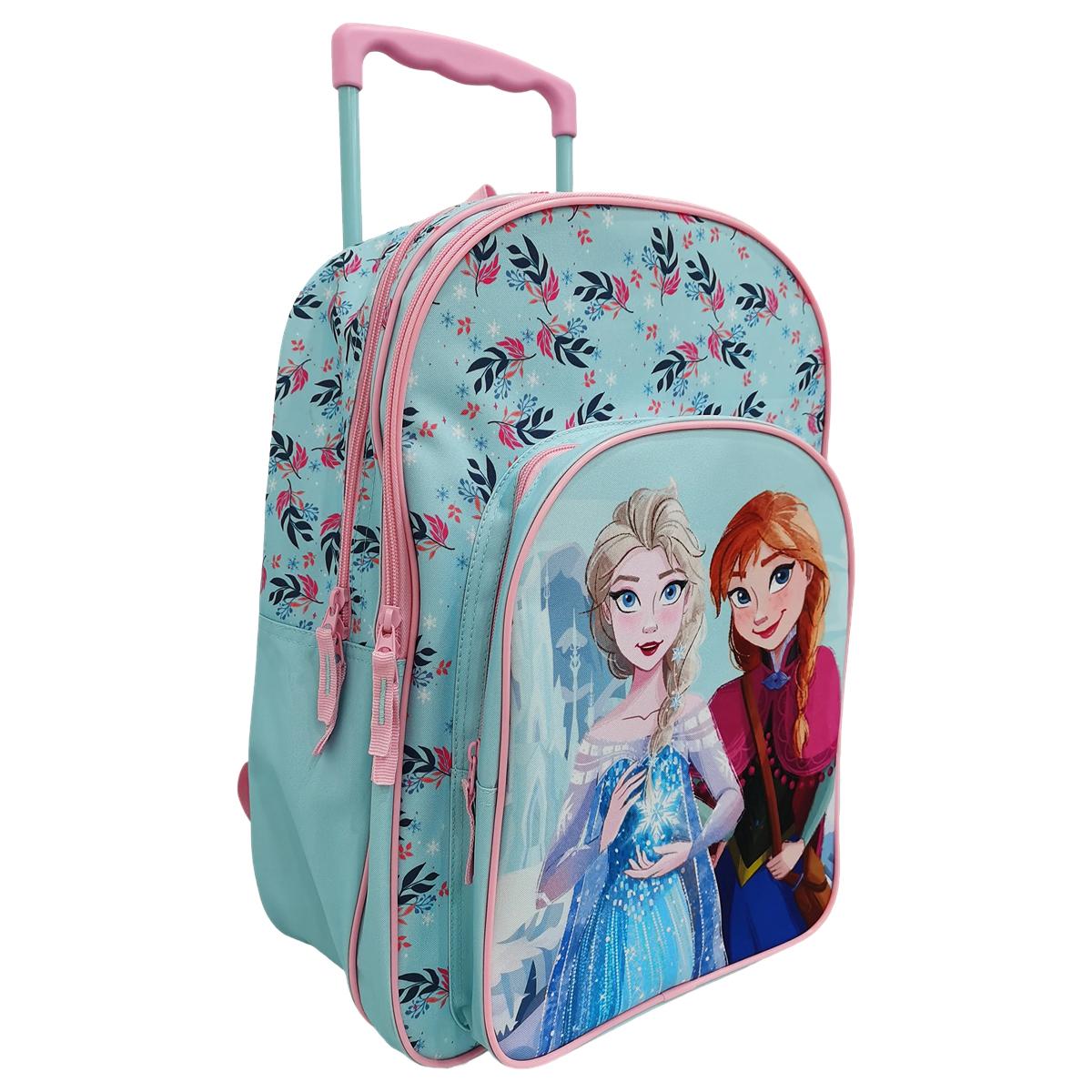 Voir la diapositive 3 : AUCHAN Sac à Dos à roulettes 2 compartiments Reine des Neiges
