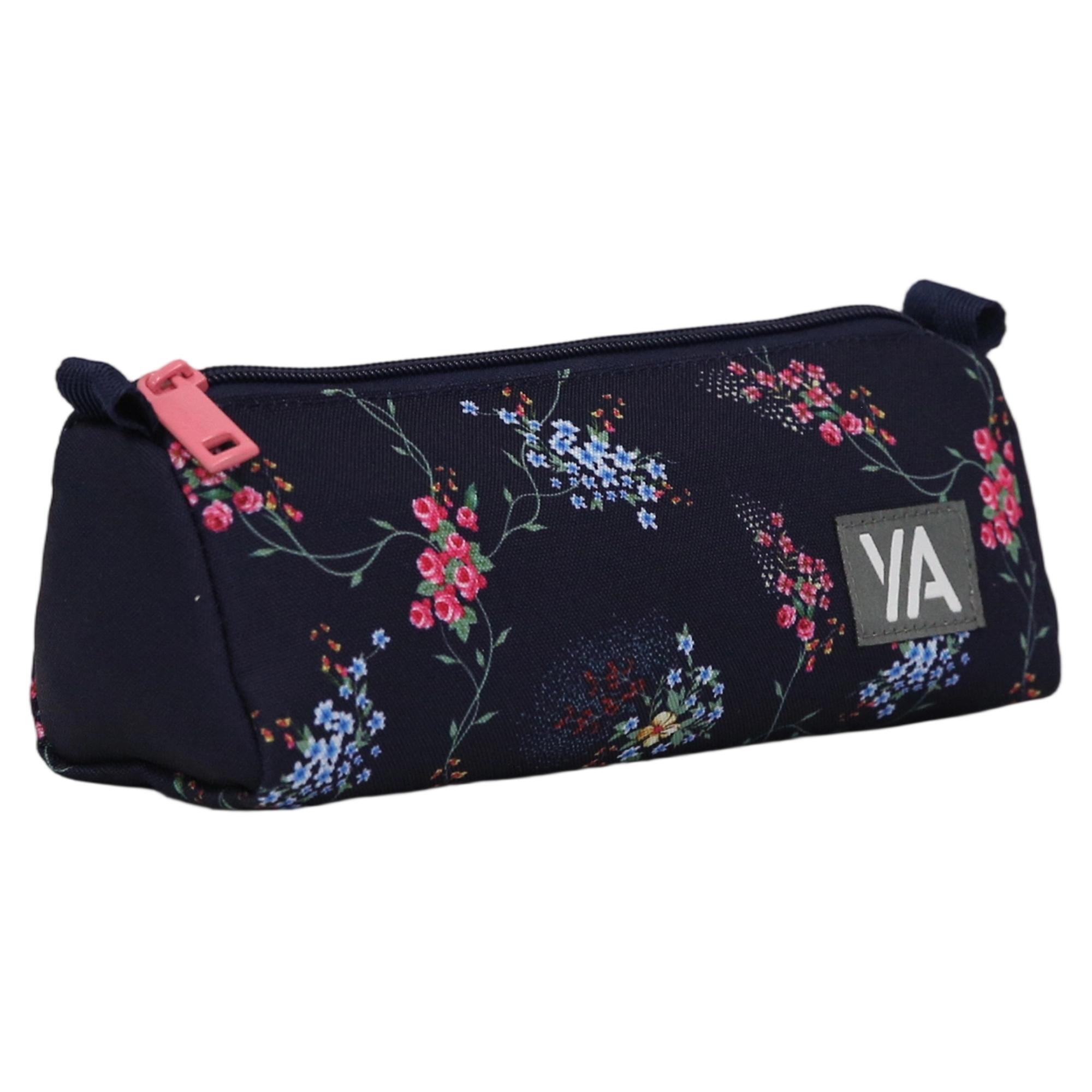 Voir la diapositive 3 : AUCHAN Trousse 1 compartiment Triangle Fleurs