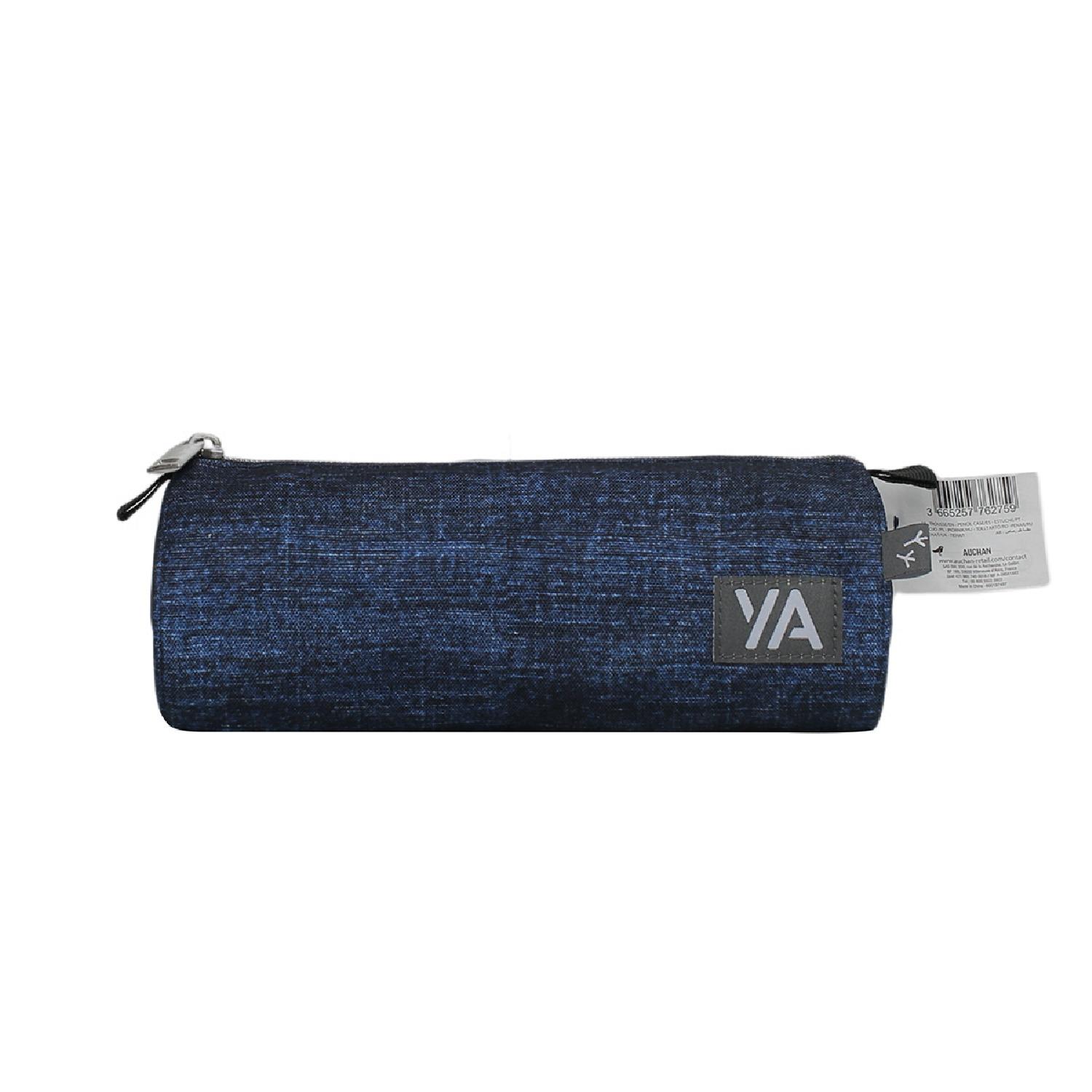 AUCHAN Trousse 1 compartiment ronde - Bleu Denim