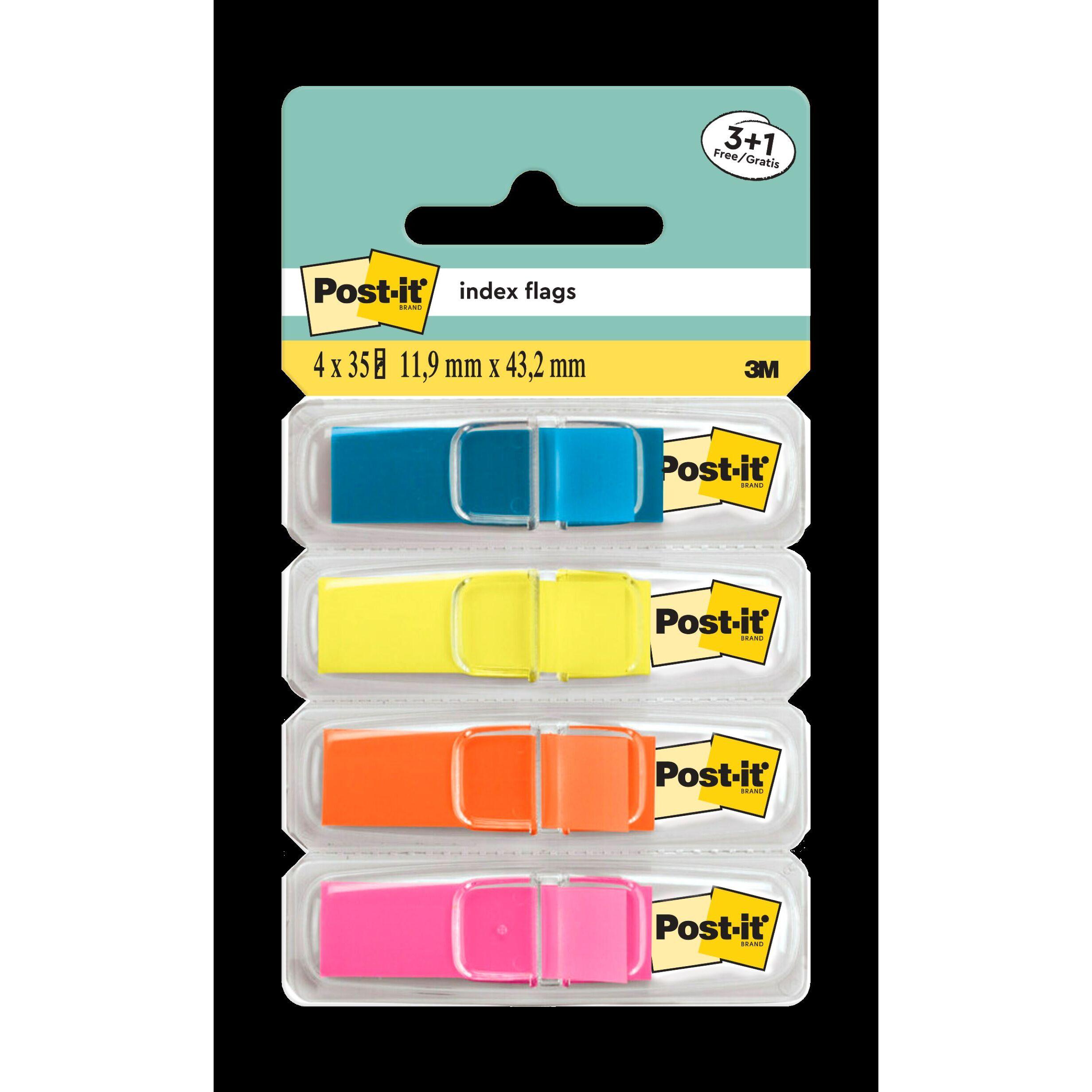 3M Lot 3+1 offert marque-pages transparents Post-It