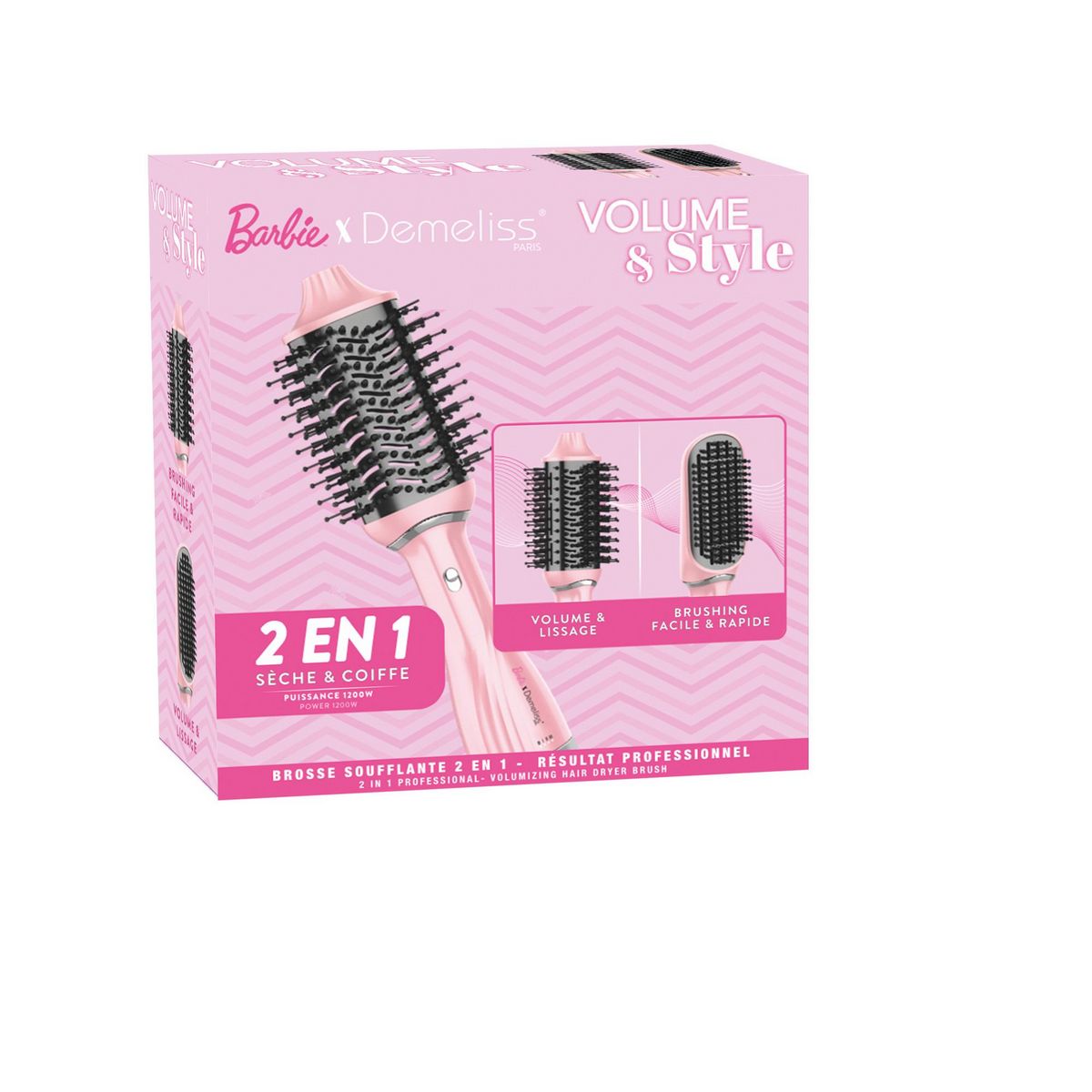 DEMELISS Brosse soufflante 2 en 1 ED.21375 - Rose
