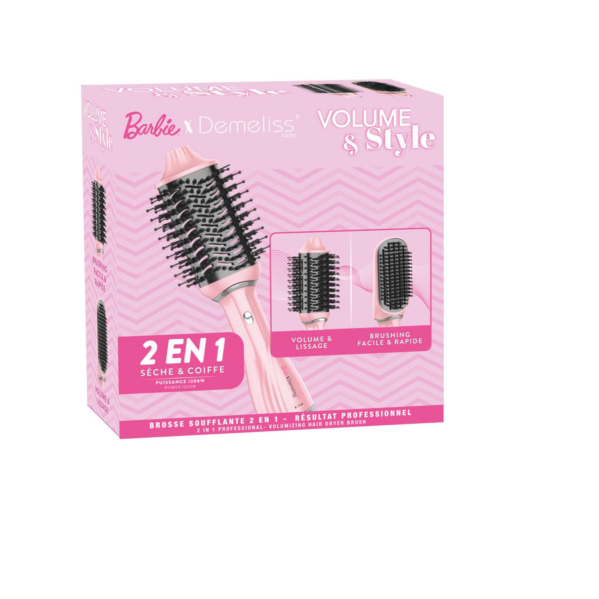 Voir la diapositive 4 : DEMELISS Brosse soufflante 2 en 1 ED.21375 - Rose