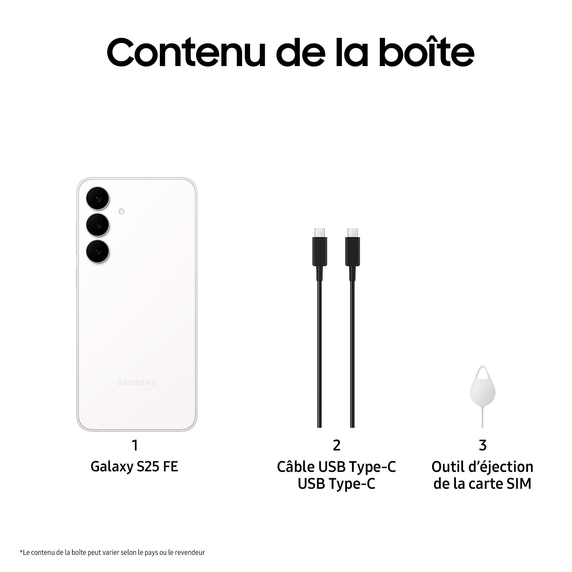 Voir la diapositive 10 : SAMSUNG Galaxy S25 FE 5G 256Go - Blanc