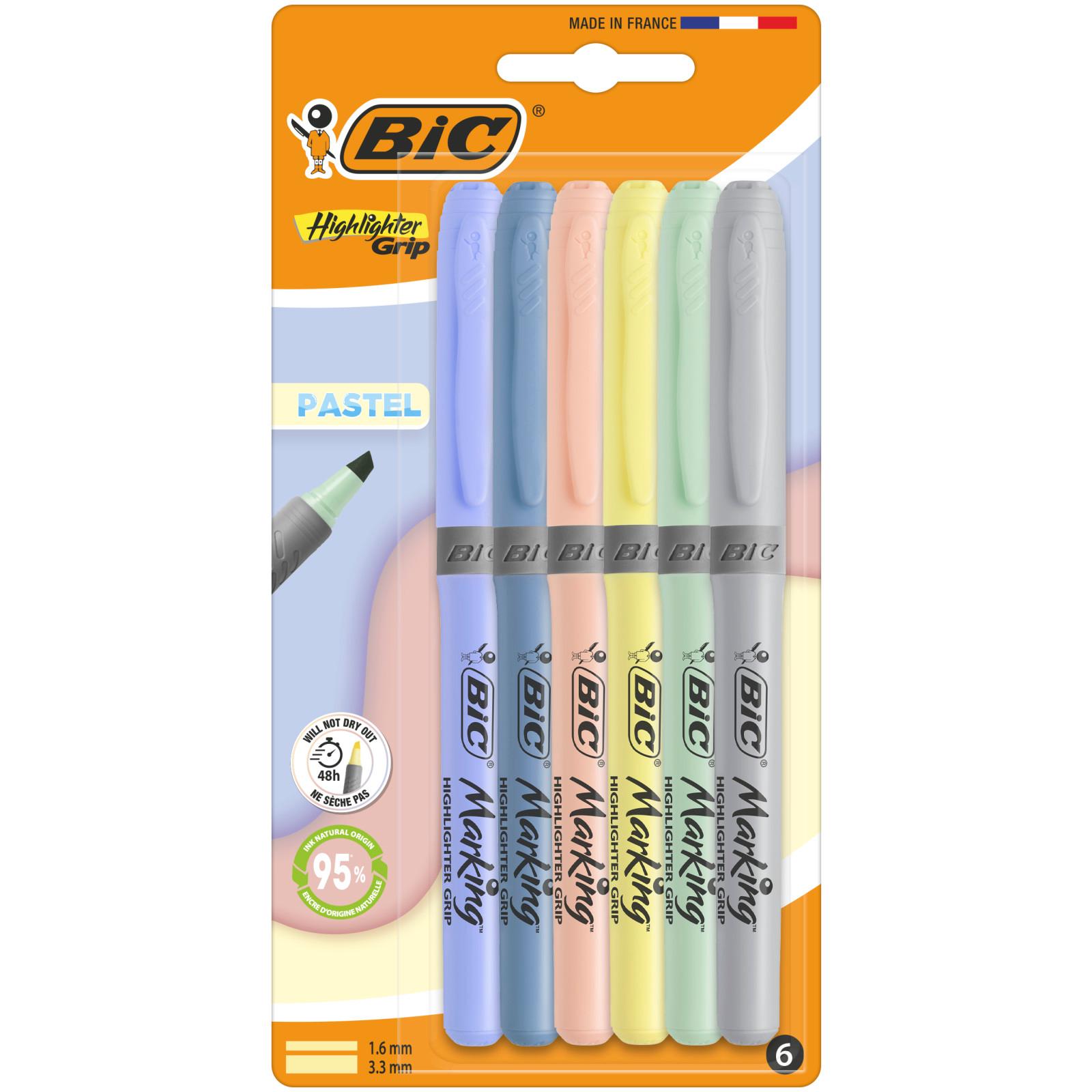 BIC Surligneurs x6 Marking Highlighter Grip