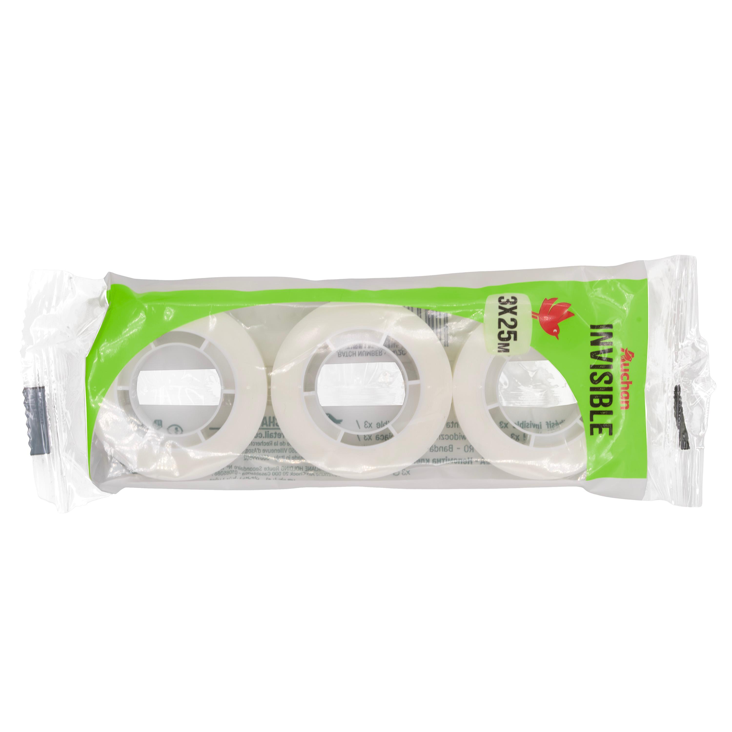 AUCHAN 3 rouleaux adhésifs 25m - Transparent