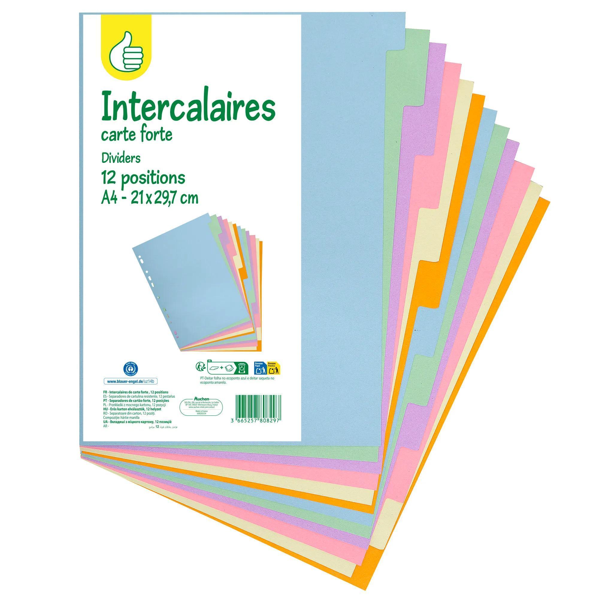POUCE Intercalaires x12pièces format A4