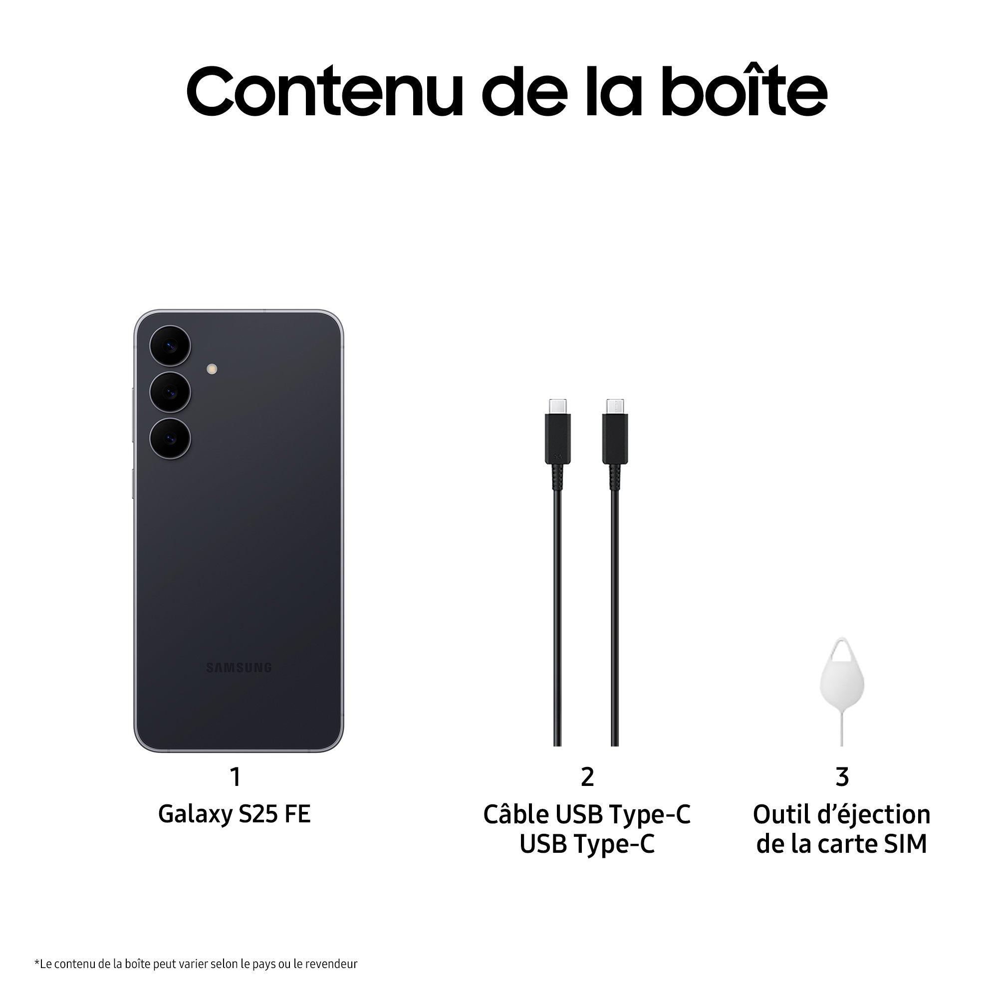 Voir la diapositive 12 : SAMSUNG Galaxy S25 FE 5G 128Go - Noir