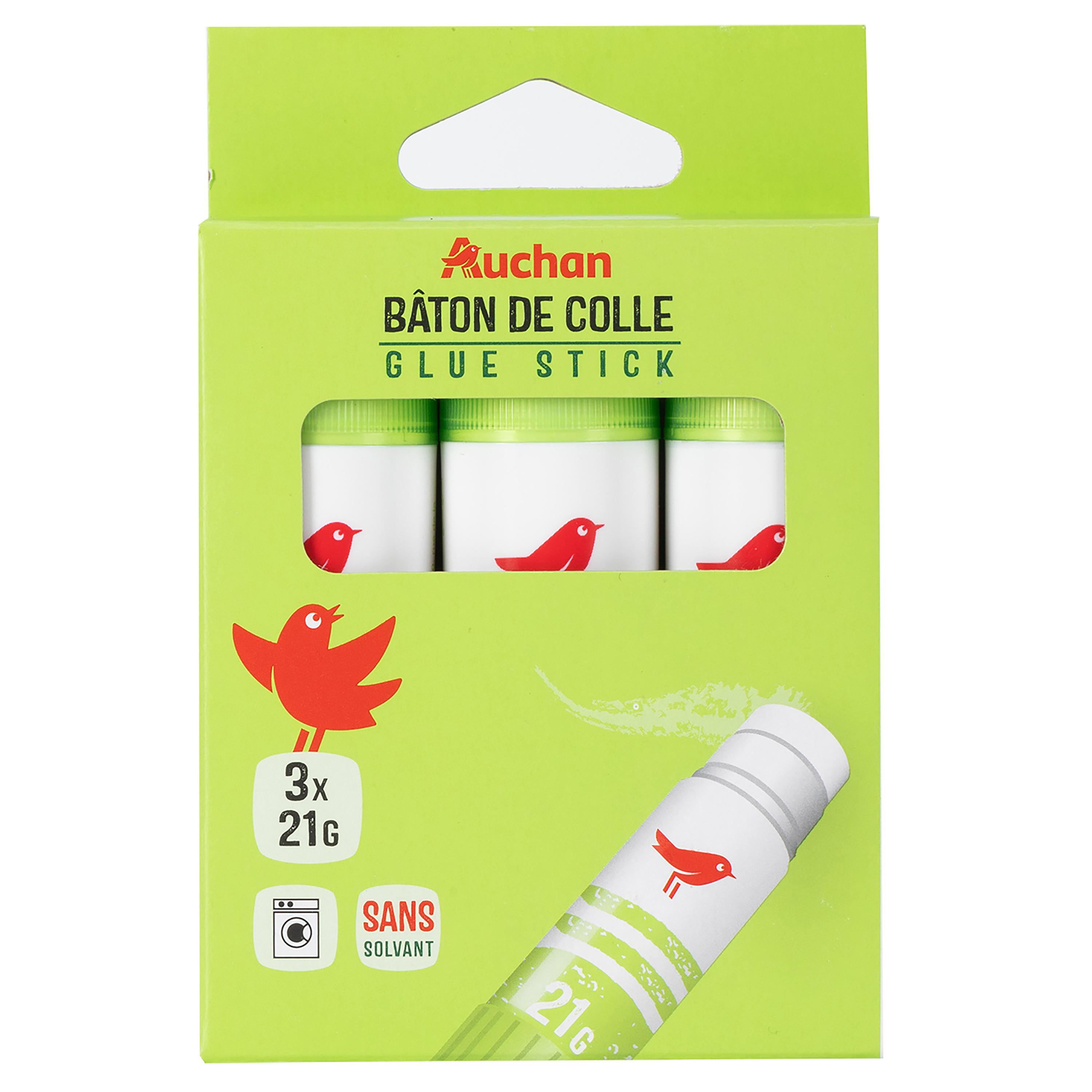 AUCHAN Lot de 3 bâtons de colle 21g