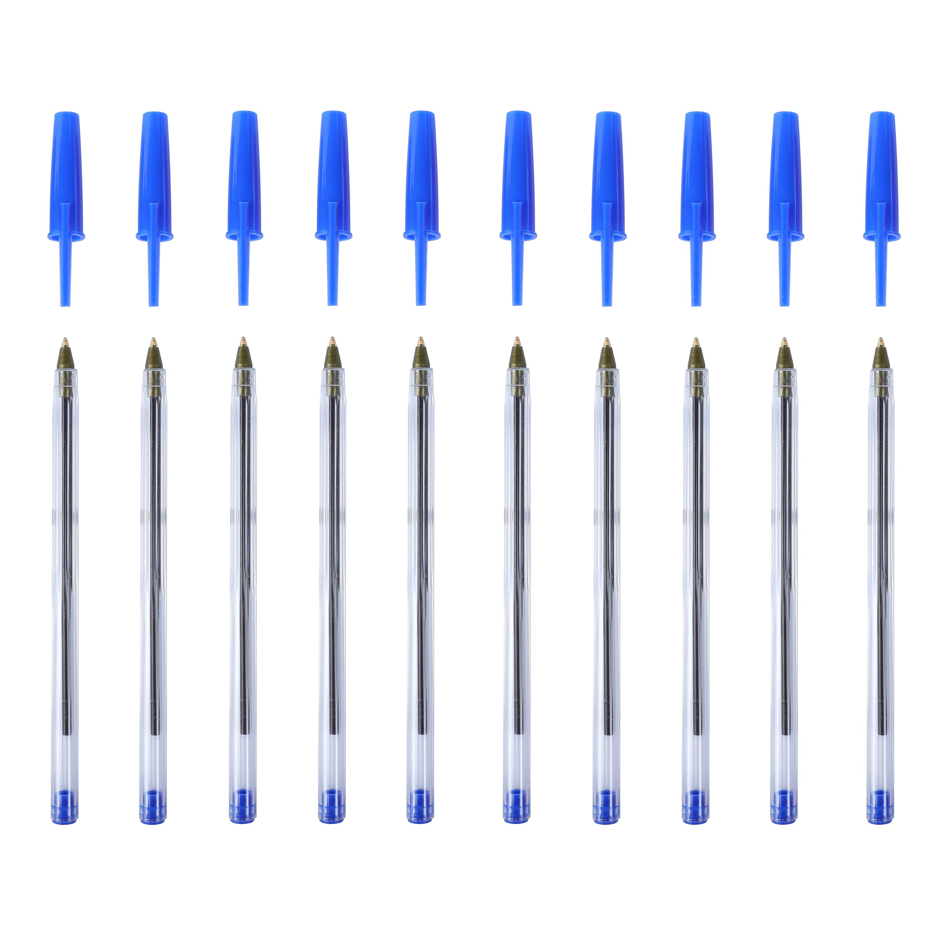 Voir la diapositive 2 : AUCHAN Stylos Bille x10 Pointe Moyenne Corps recyclé - Bleu