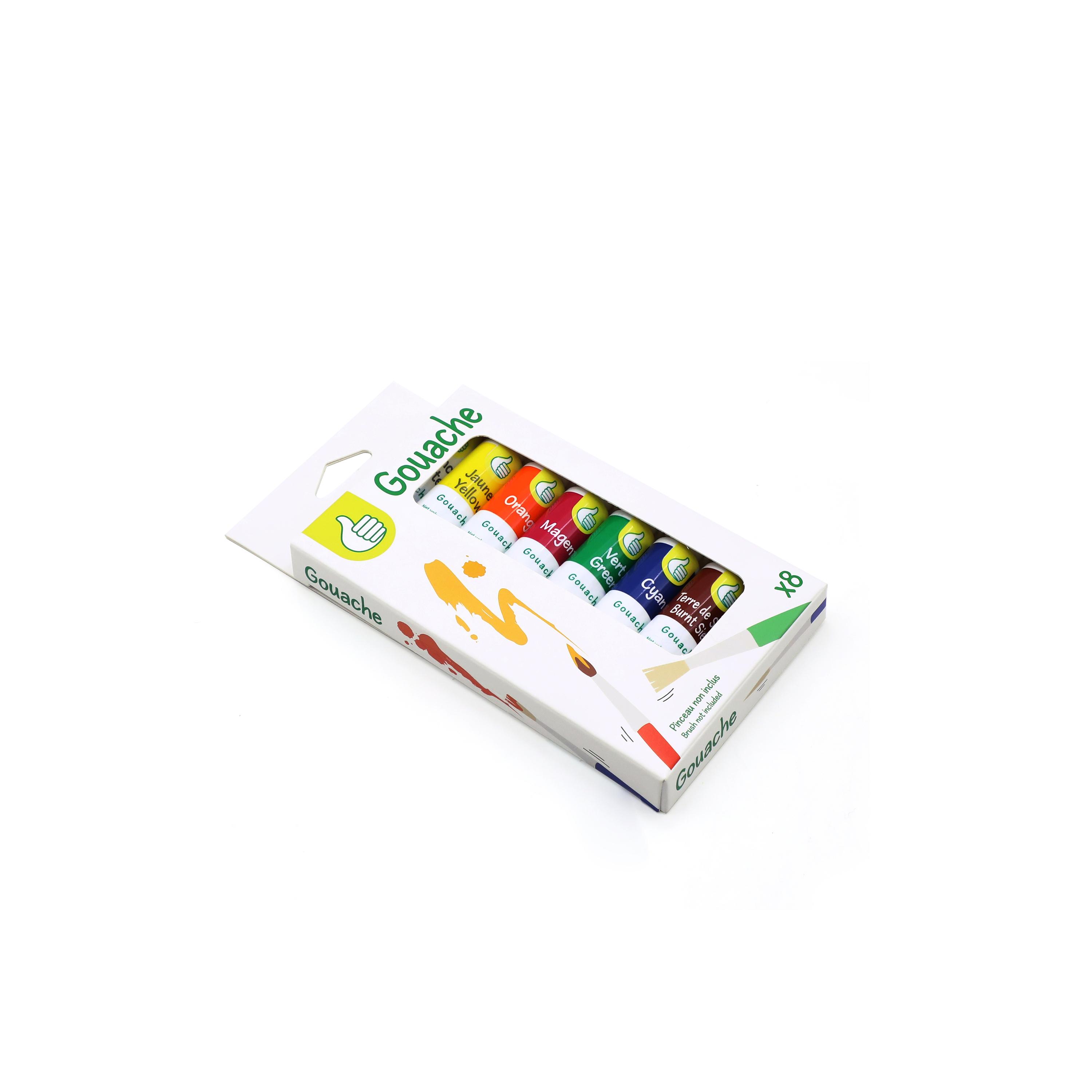 Voir la diapositive 2 : PREMIER PRIX Boite de 8 tubes de gouache 10ml