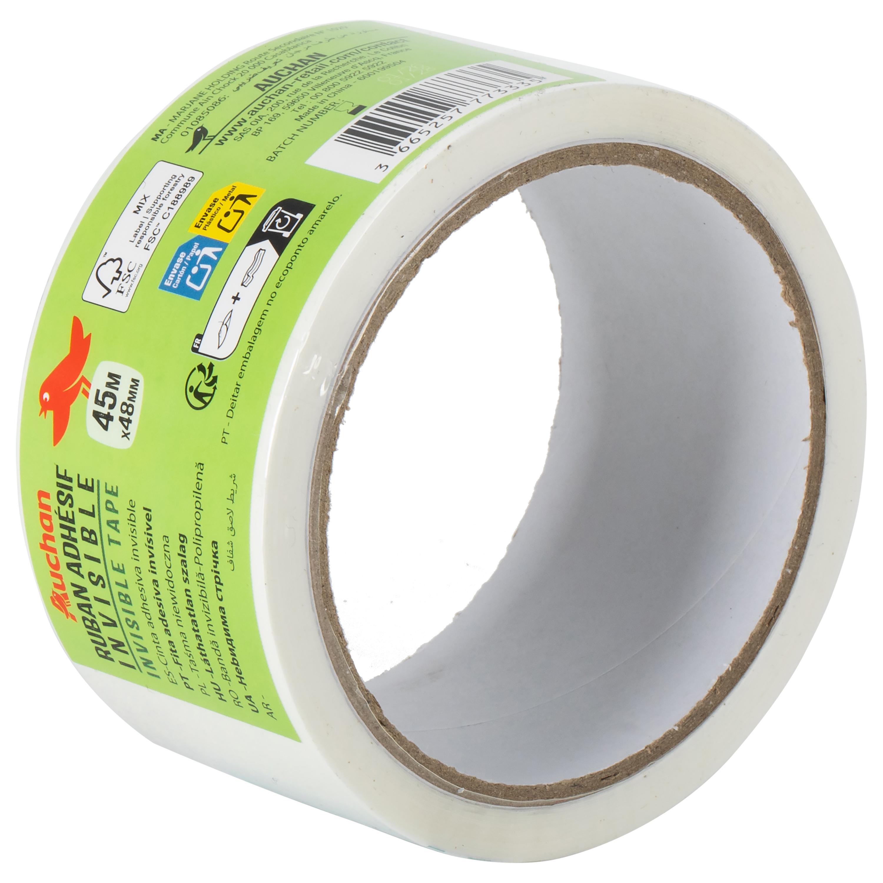 Voir la diapositive 2 : AUCHAN Ruban adhésif 45mx48mm - Invisible