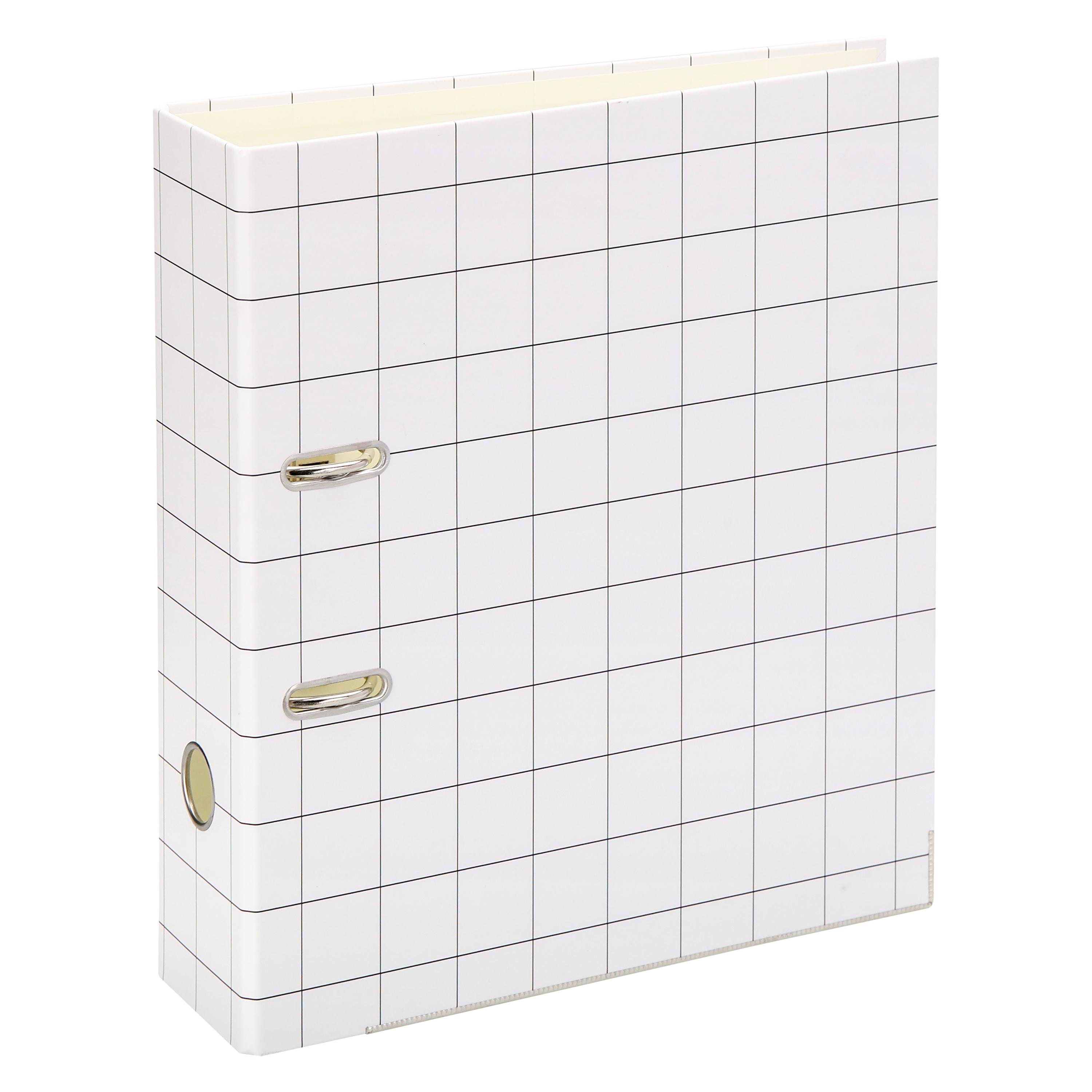 AUCHAN Classeur à levier DOS 80mm Motif Quadrillé