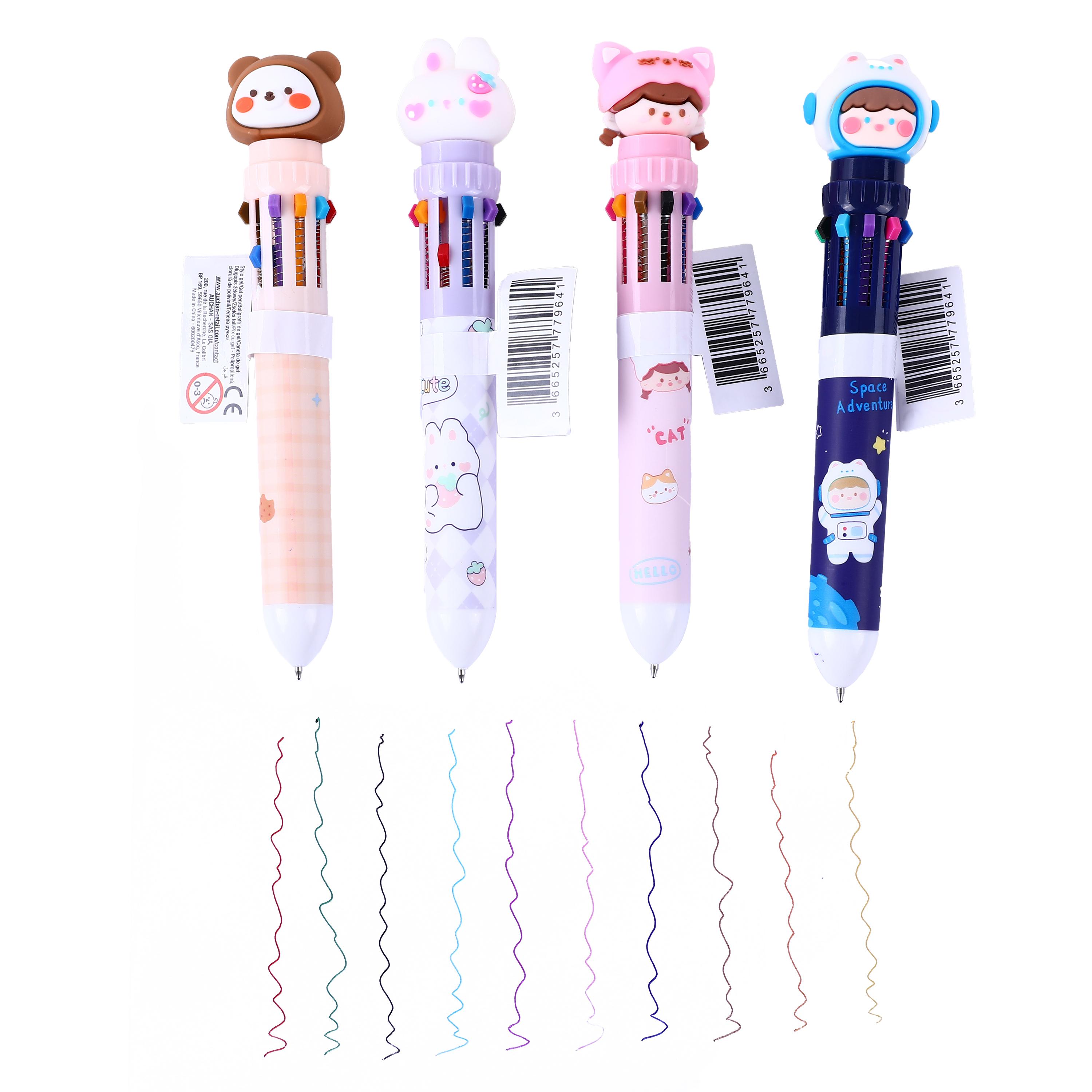 Voir la diapositive 2 : AUCHAN Stylo rétractable Fun