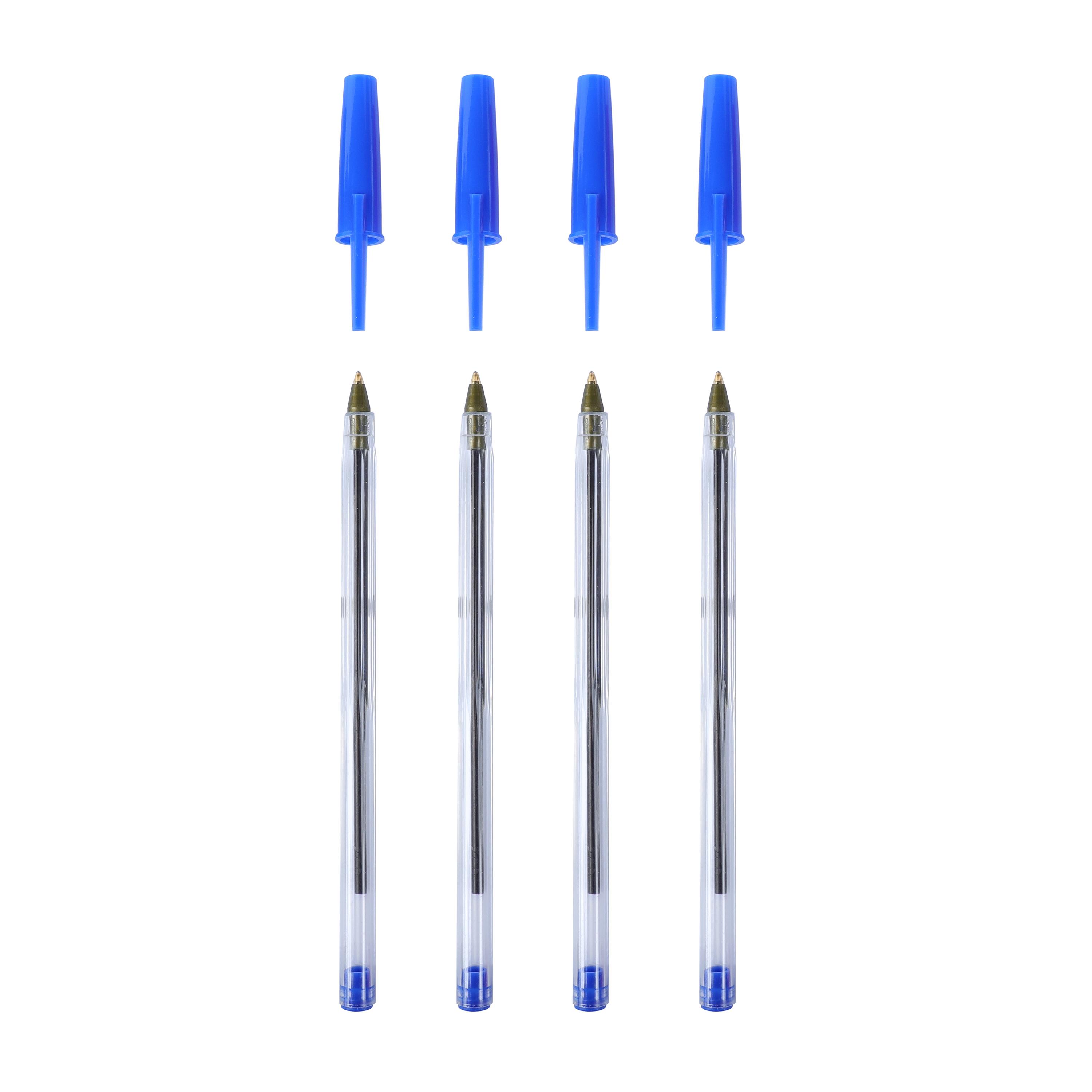 Voir la diapositive 2 : AUCHAN Stylos Bille x4 Pointe Moyenne - Bleu