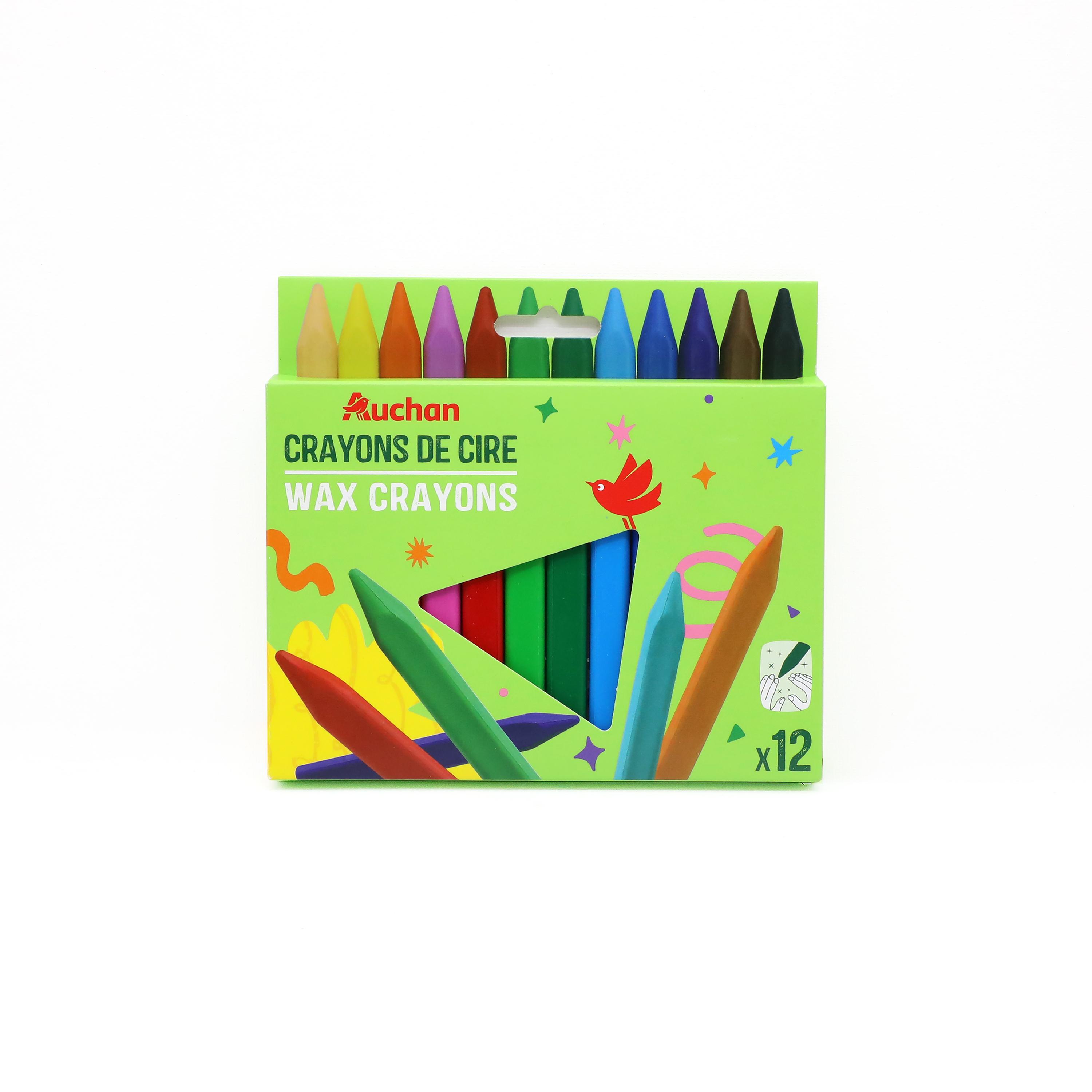 AUCHAN Pochette de 12 crayons de couleurs Triangle