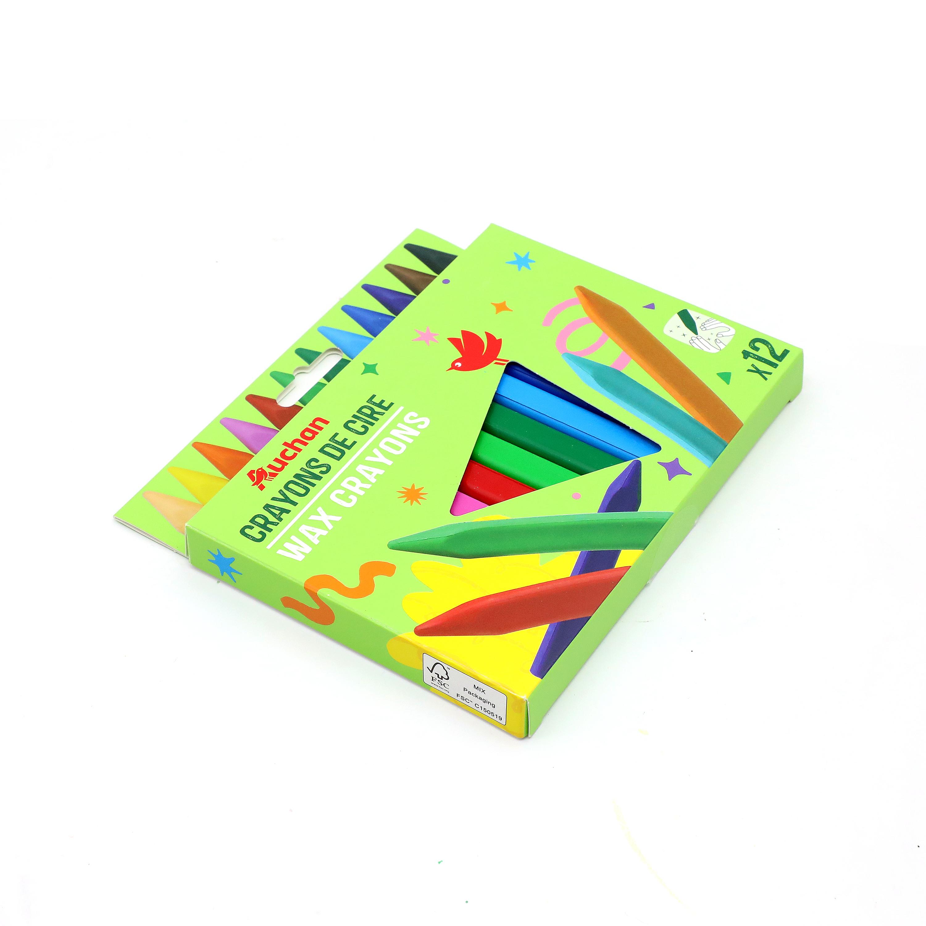 Voir la diapositive 2 : AUCHAN Pochette de 12 crayons de couleurs Triangle