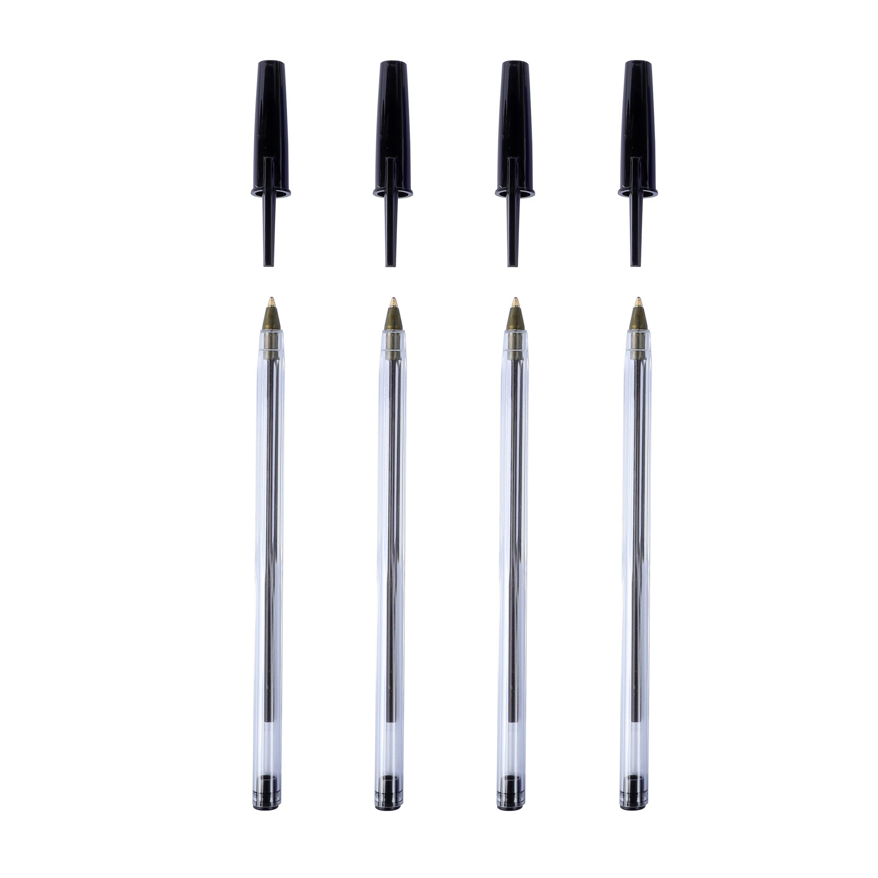 Voir la diapositive 2 : AUCHAN Stylos Bille x4 Pointe Moyenne - Noir