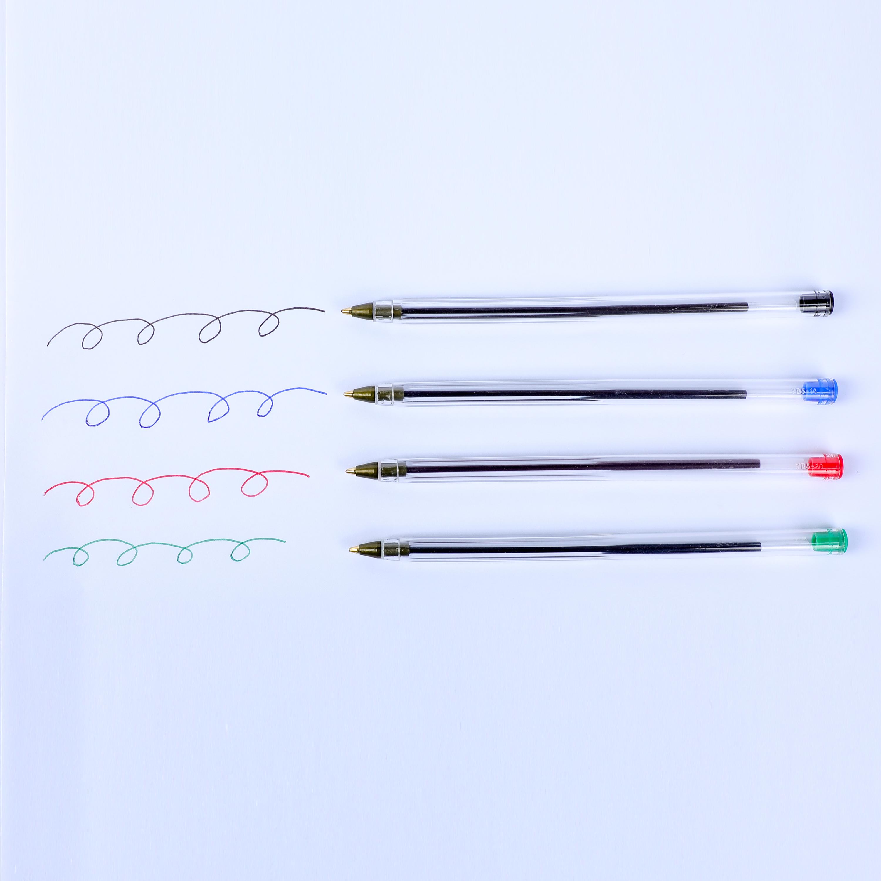 Voir la diapositive 3 : AUCHAN Stylos Bille Pointe Moyenne corps recyclé - Vert / Bleu / Rouge / Noir