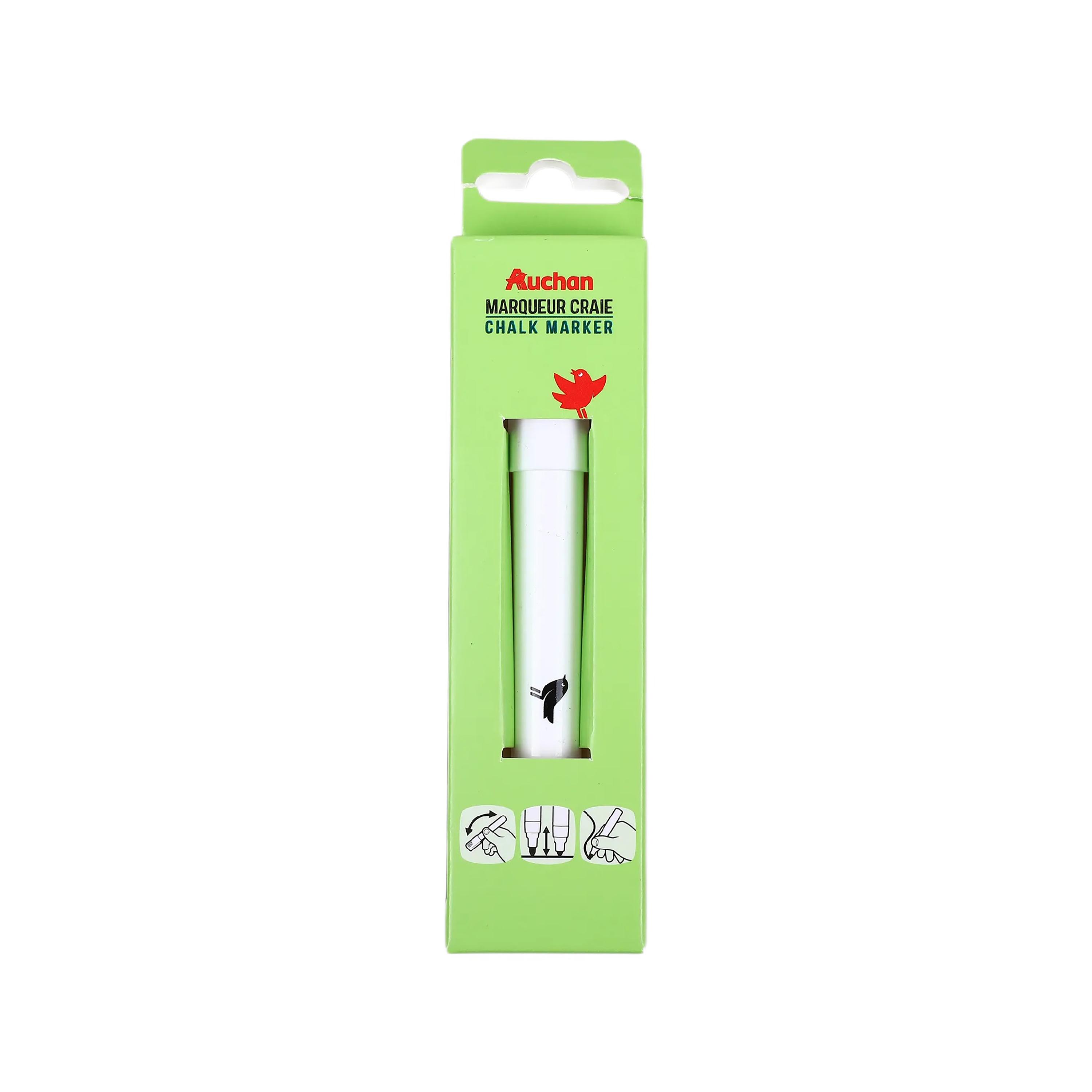 AUCHAN Marqueur craie blanche