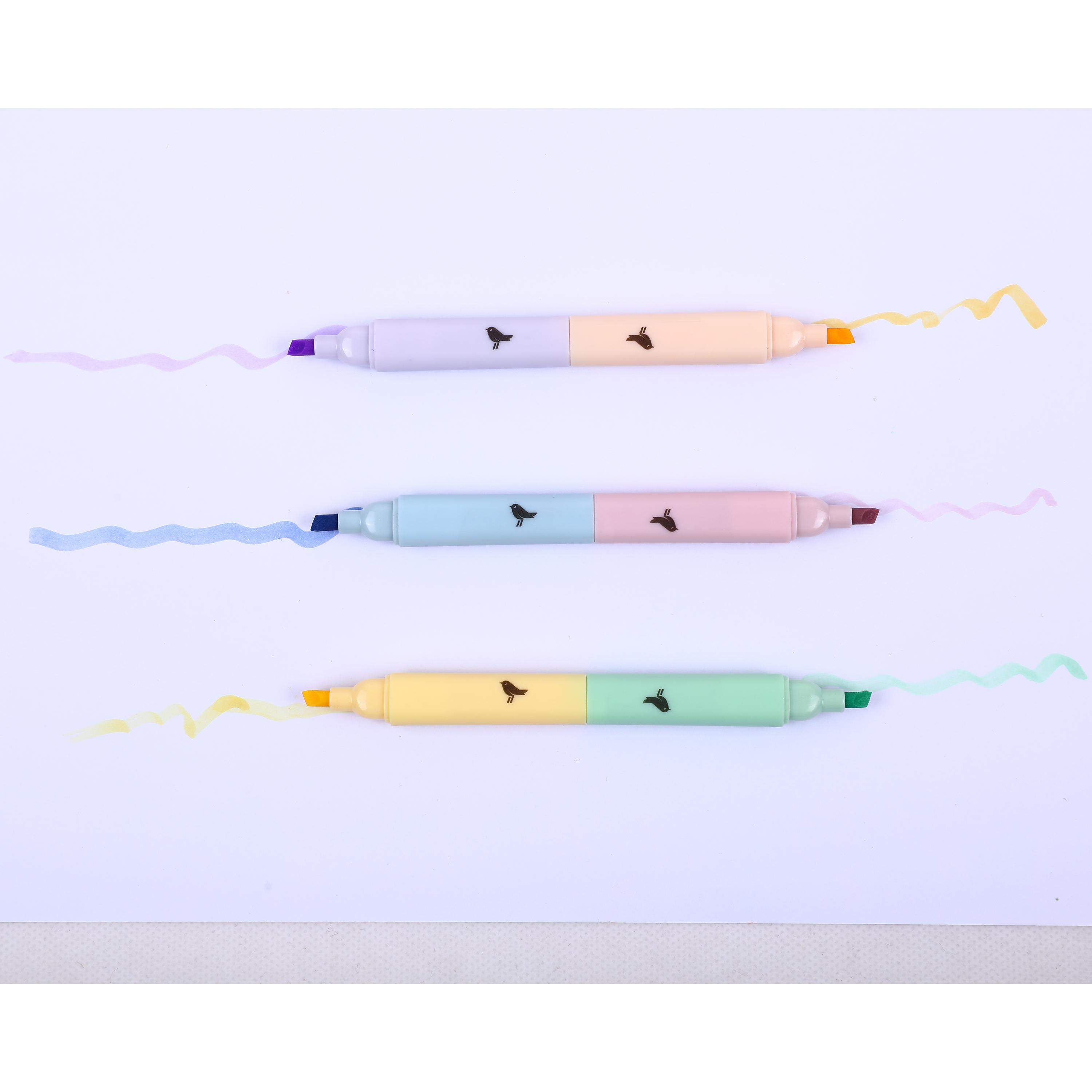 Voir la diapositive 3 : AUCHAN Surligneurs x3 Double Pointe - Pastel