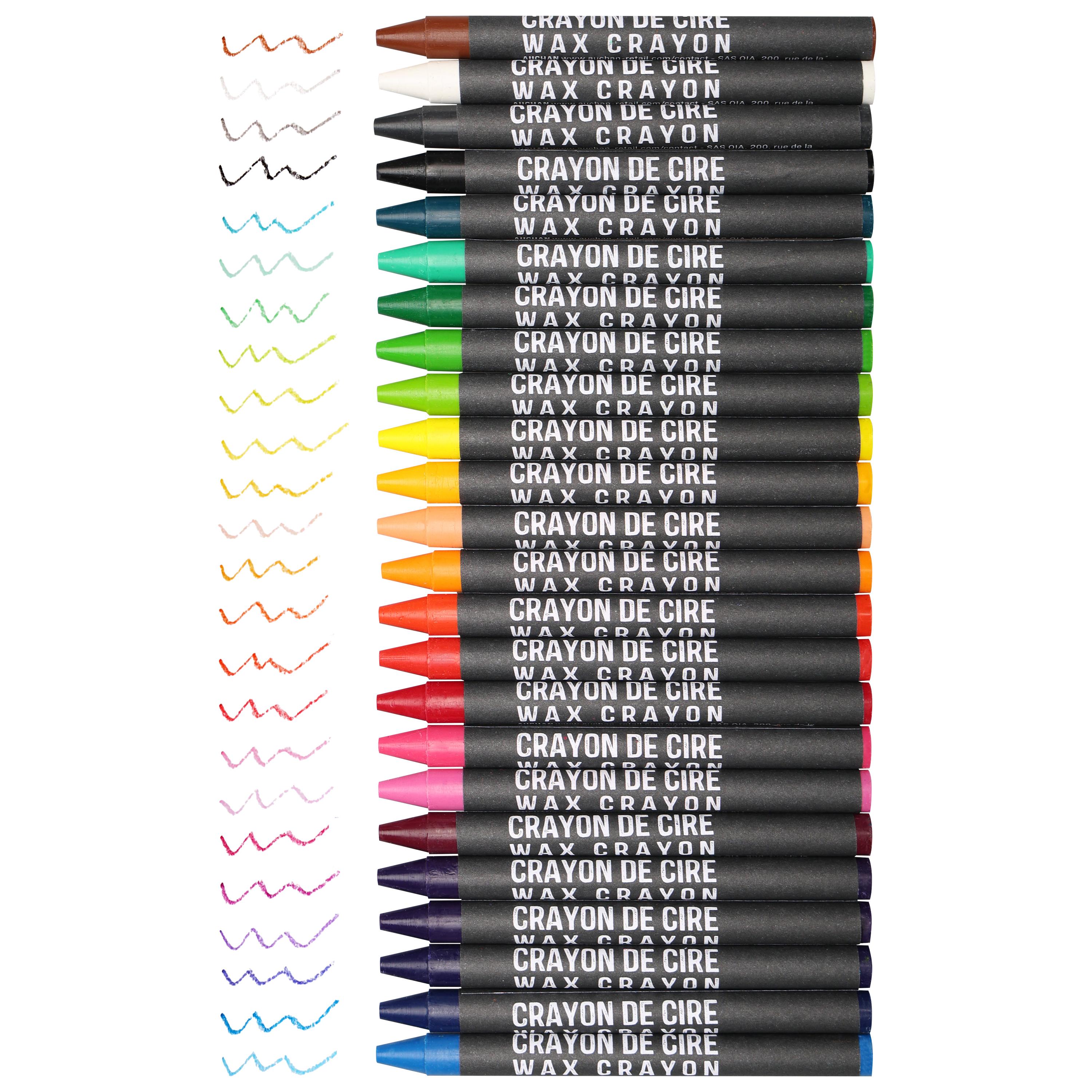 Voir la diapositive 3 : AUCHAN Pochette de 24 mini crayons de cire