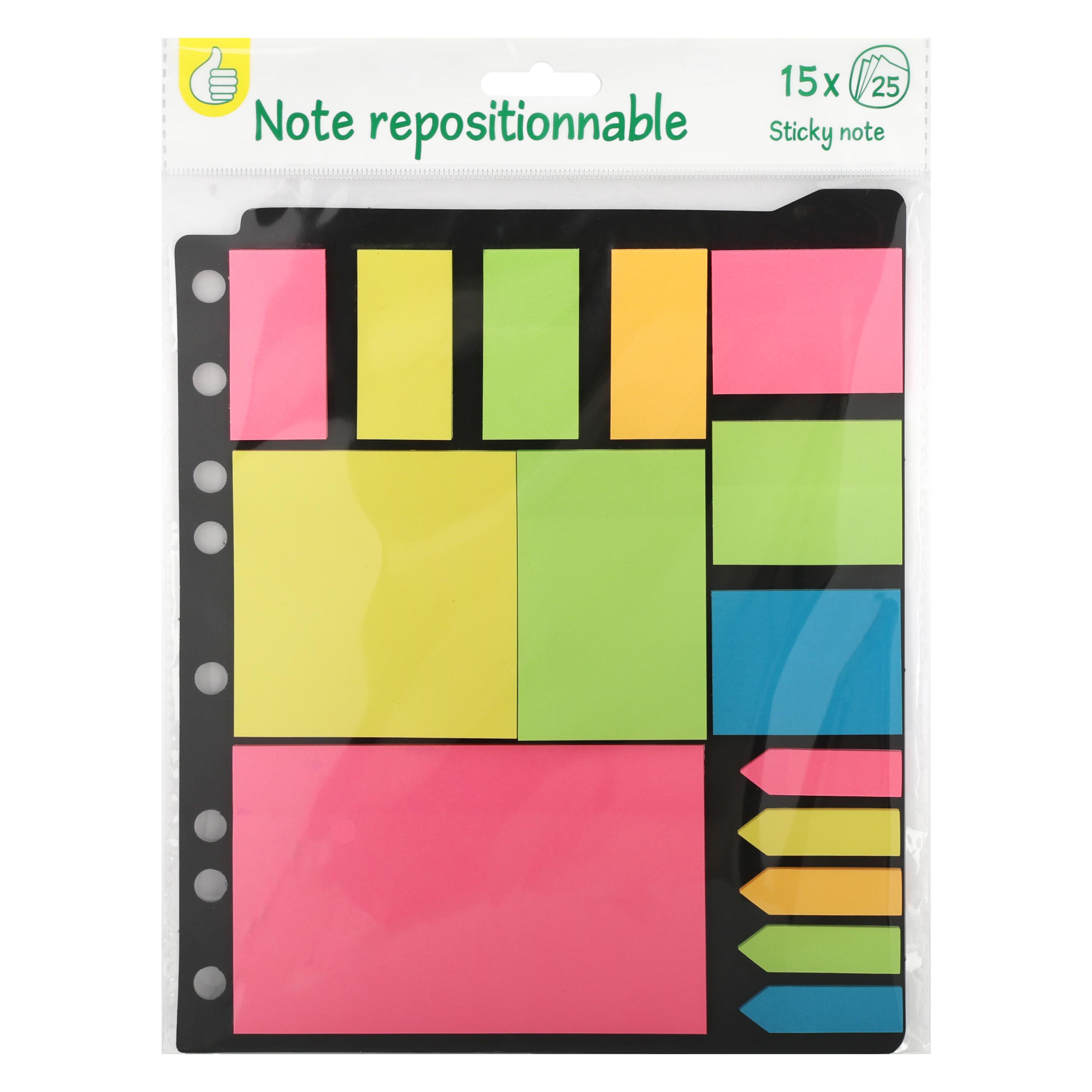 PREMIER PRIX Bloc Note repositionnable 15x25 feuilles - Fluo