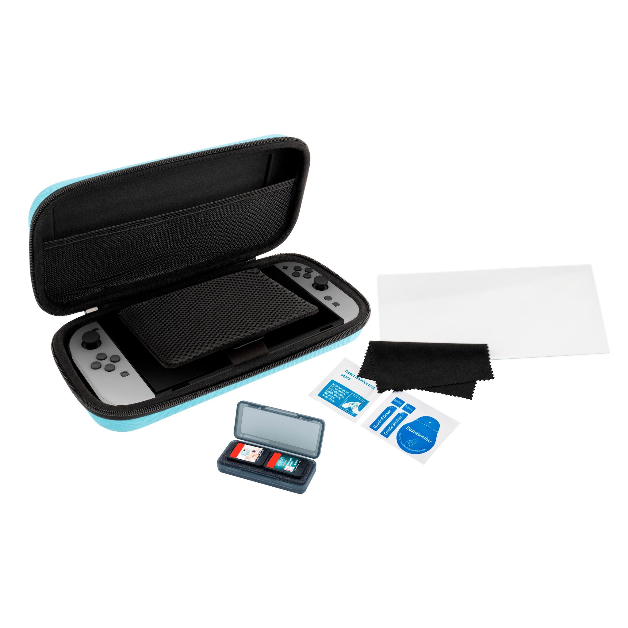 Voir la diapositive 3 : NACON Pack pochette rigide + protection d'écran + boîte de rangement bleu Nintendo Switch 2