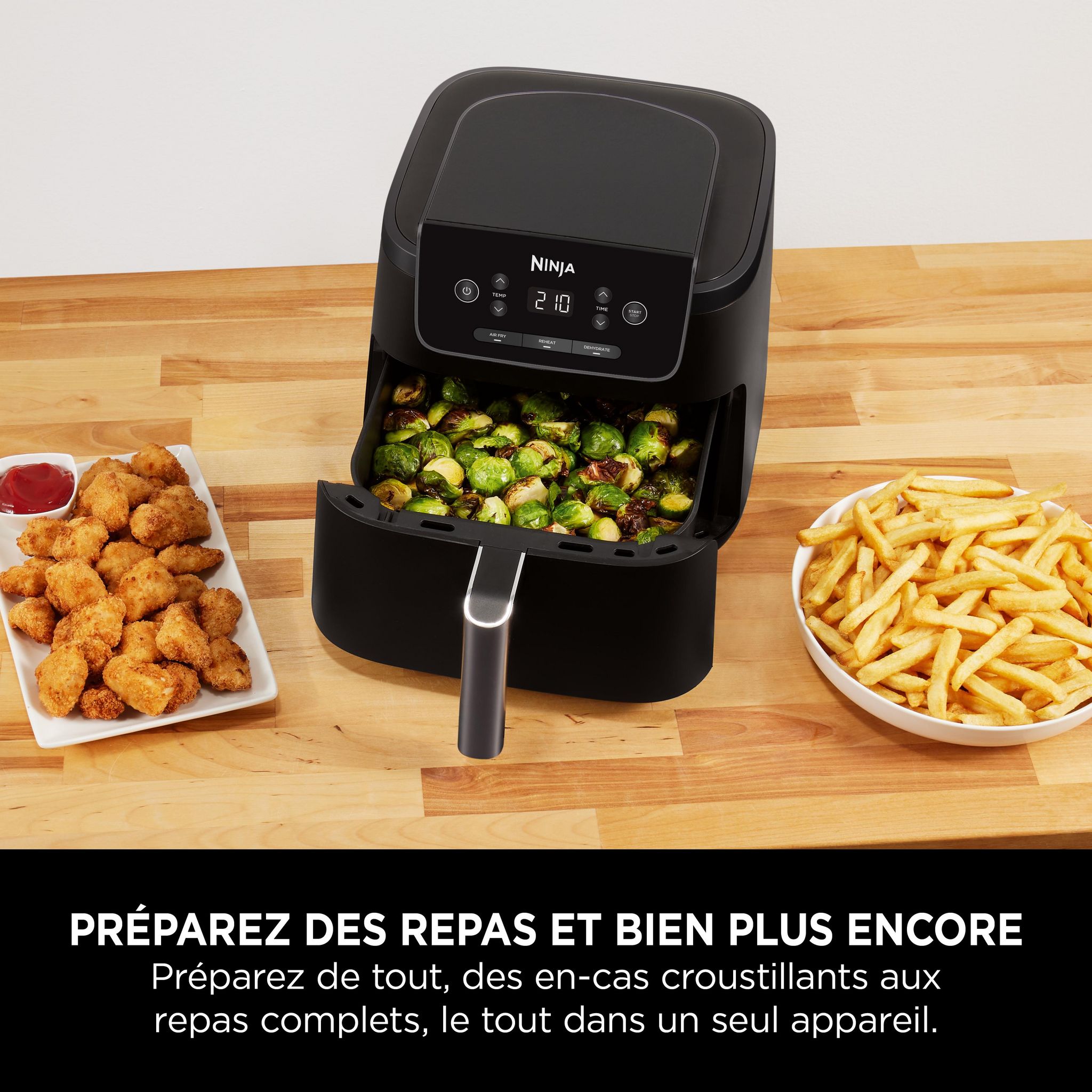 Voir la diapositive 8 : NINJA Friteuse électrique sans huile à air chaud AF110EU - Noir
